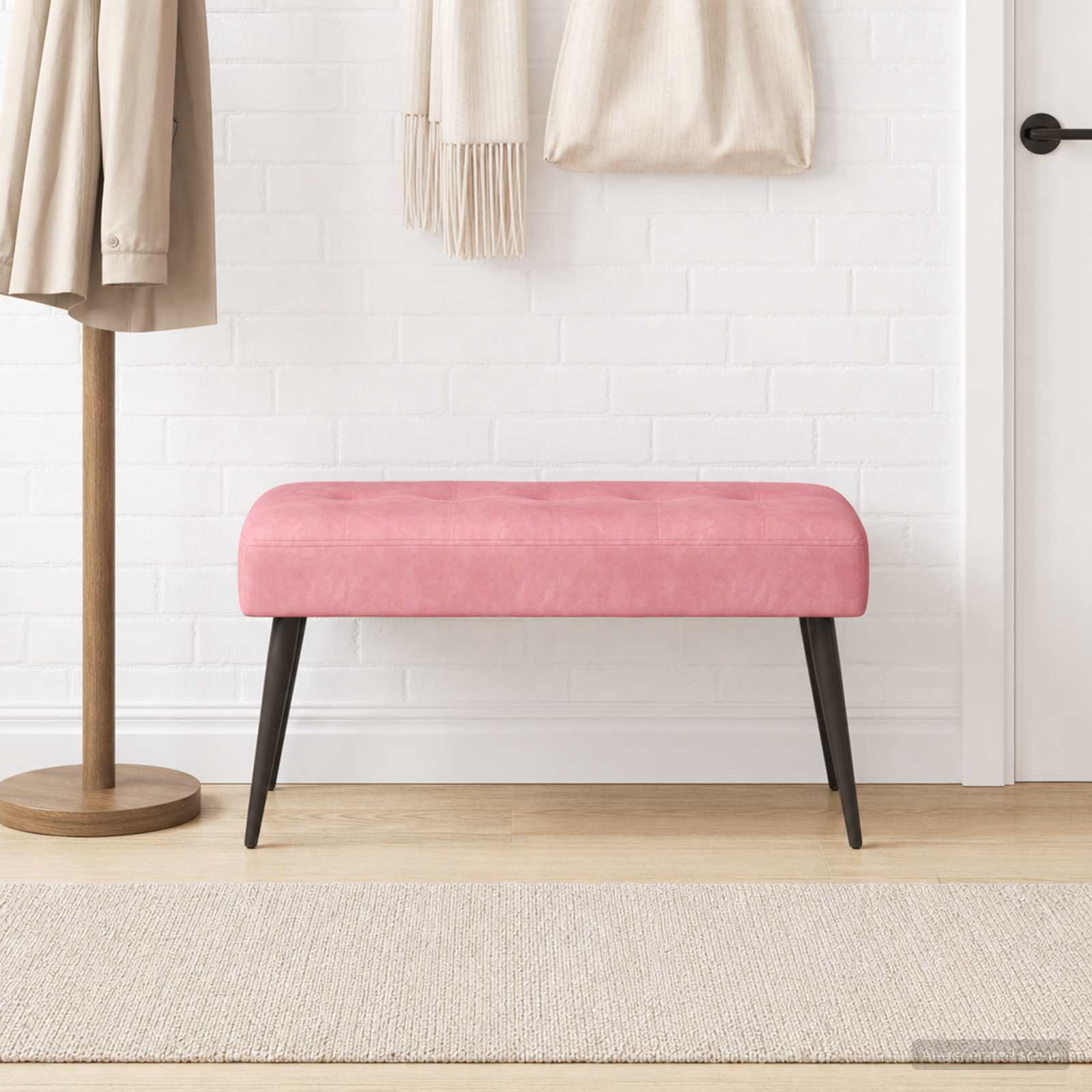 vidaXL Bank mit Knopfheftung Rosa 80 x 40 x 46 cm Samt