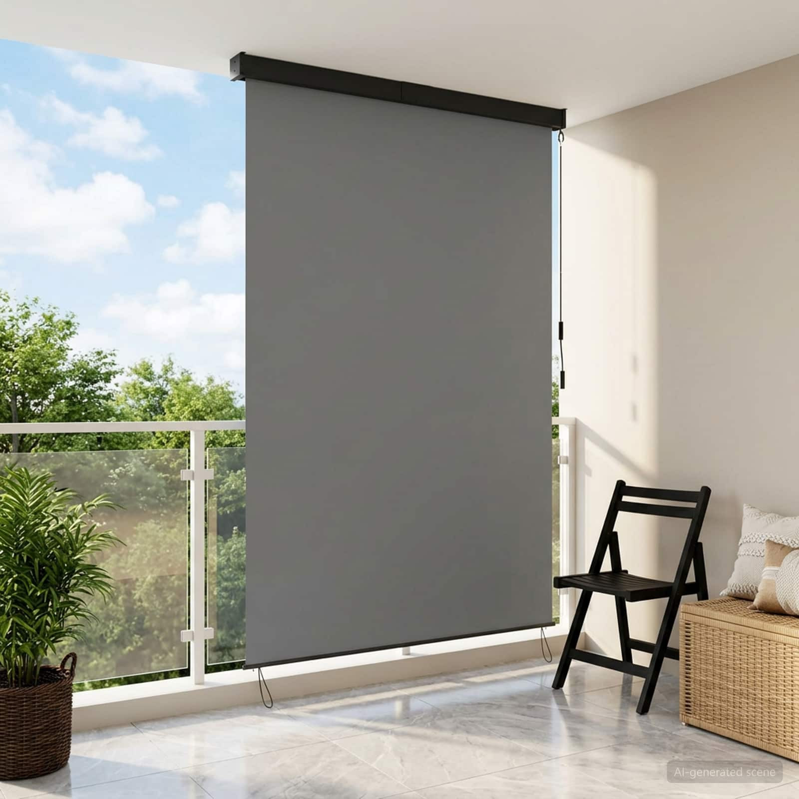 vidaXL Rollo Hellgrau 180 x 250 cm Stoff und Aluminium