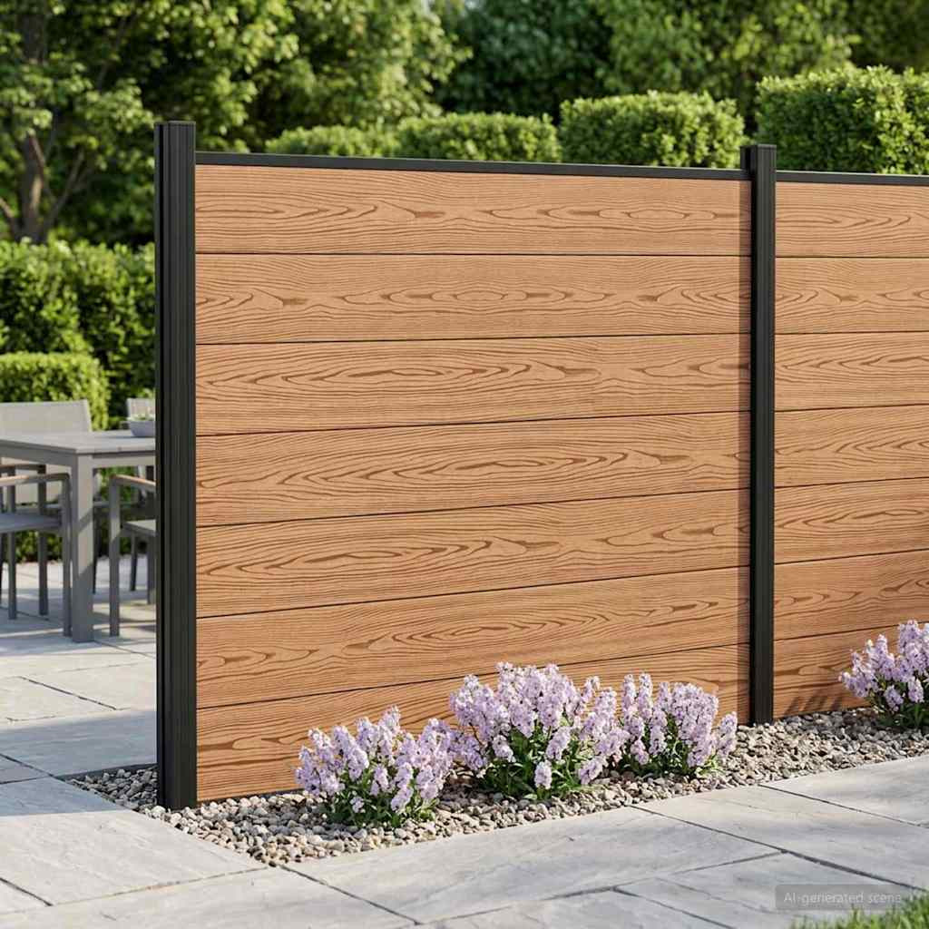 vidaXL Zaunelement WPC und Aluminium Braun
