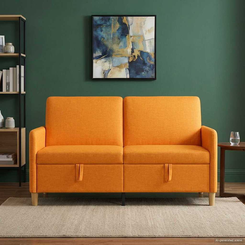 vidaXL Sofa mit Stauraum Dunkelgelb 152 x 78 x 87 cm Polyester