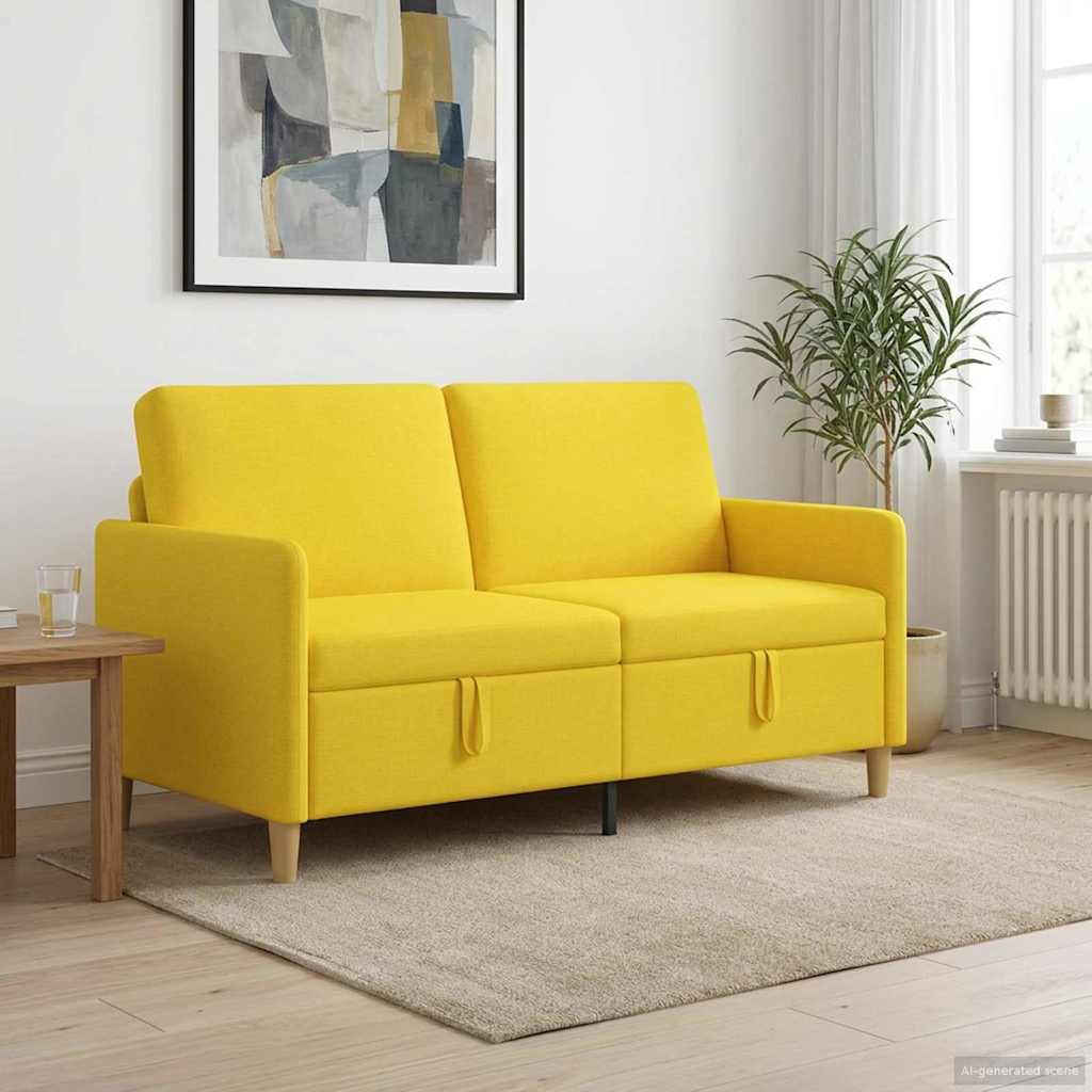 vidaXL Sofa mit Stauraum Helles Gelb 152 x 78 x 87 cm Polyester