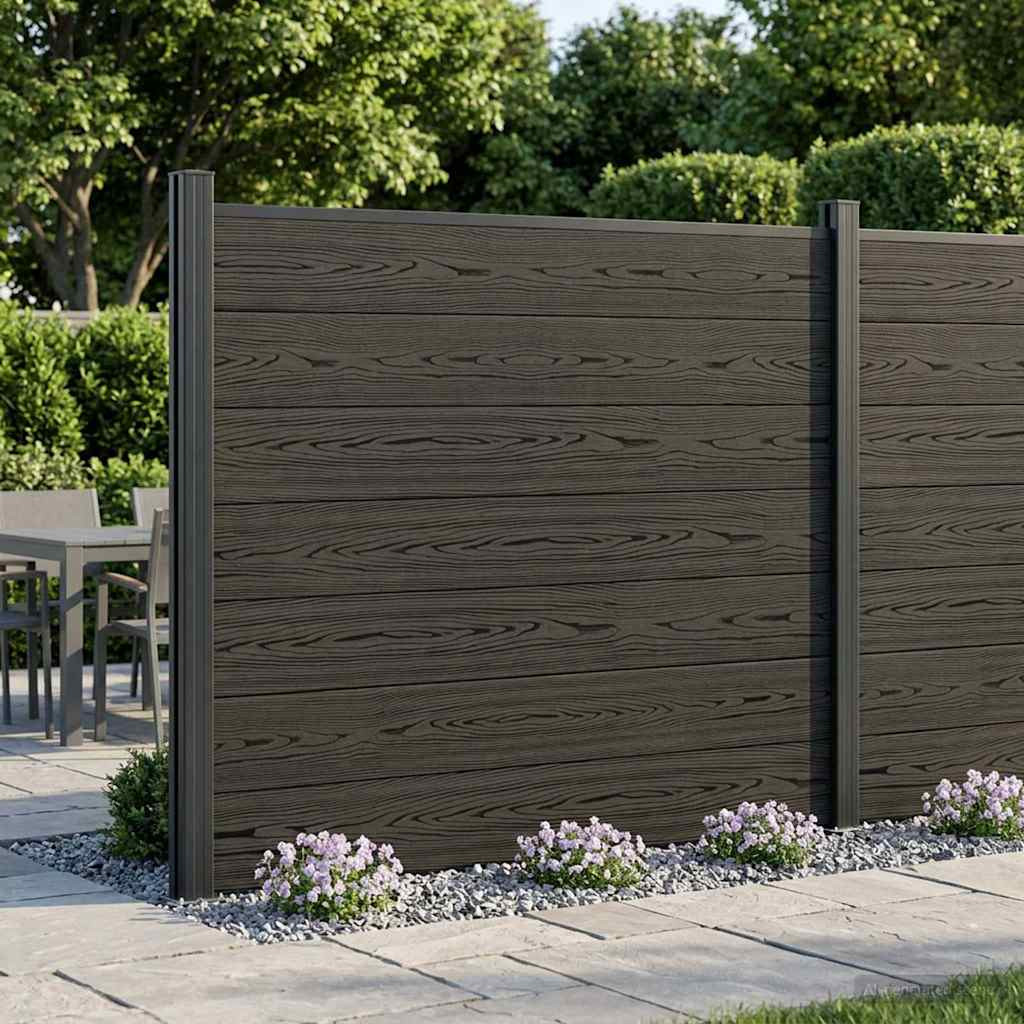 vidaXL Zaunelement WPC und Aluminium Schwarz
