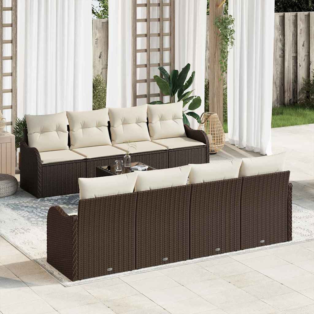 vidaXL Gartensofa-set Braun 55 x 55 x 37 cm Poly-Rattan