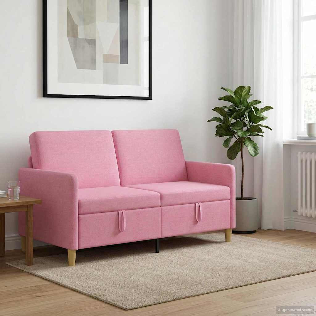 vidaXL Sofa mit Stauraum Rosa 152 x 78 x 87 cm Polyester