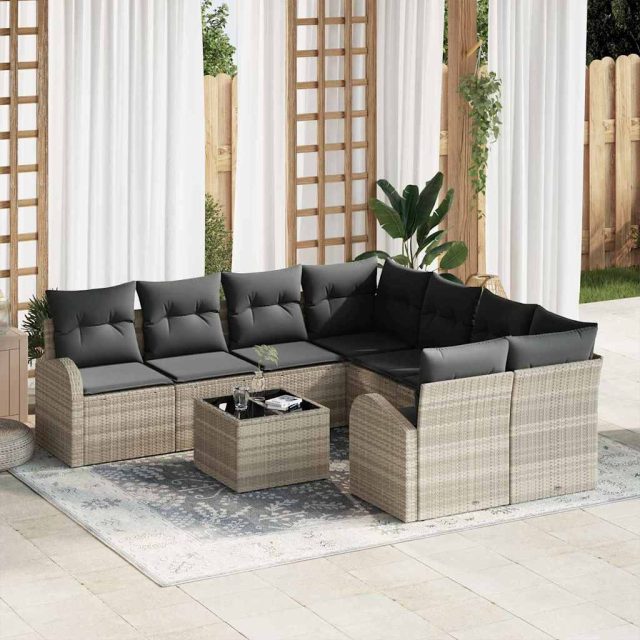 vidaXL Gartensofa-set 55 x 55 x 37 cm Poly-Rattan