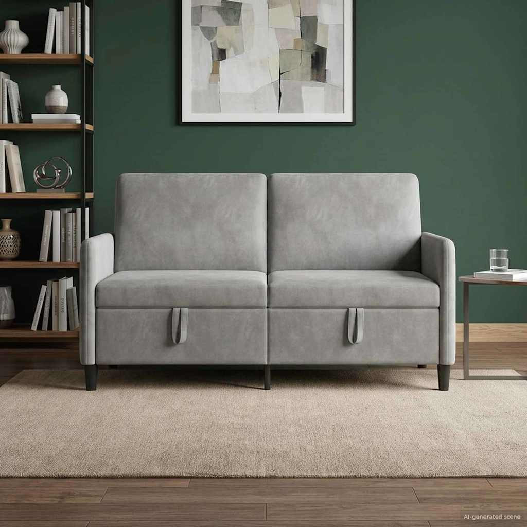 vidaXL Sofa mit Stauraum Hellgrau 152 x 78 x 87 cm Polyester