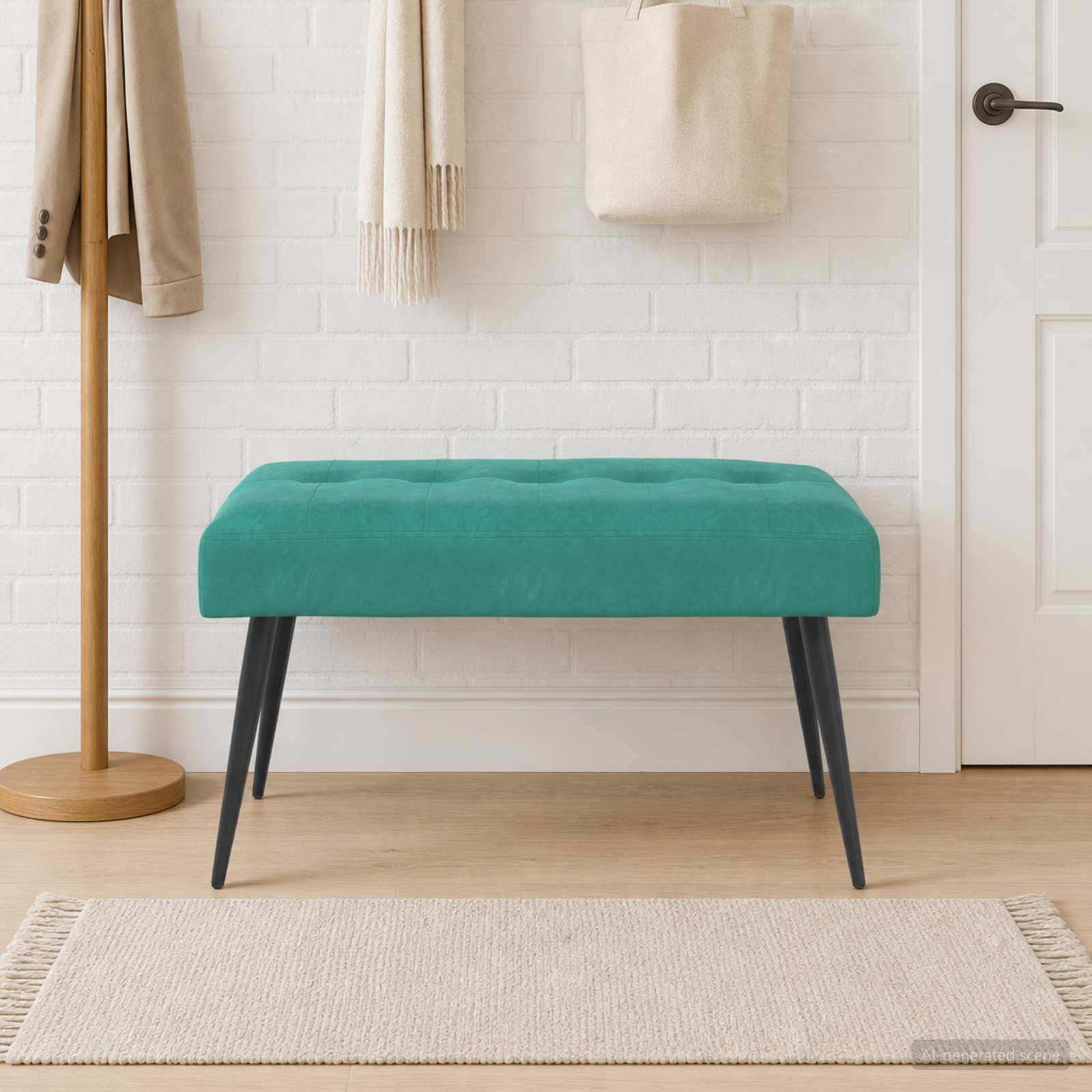 vidaXL Bank mit Knopfheftung Türkis 80 x 40 x 46 cm Samt