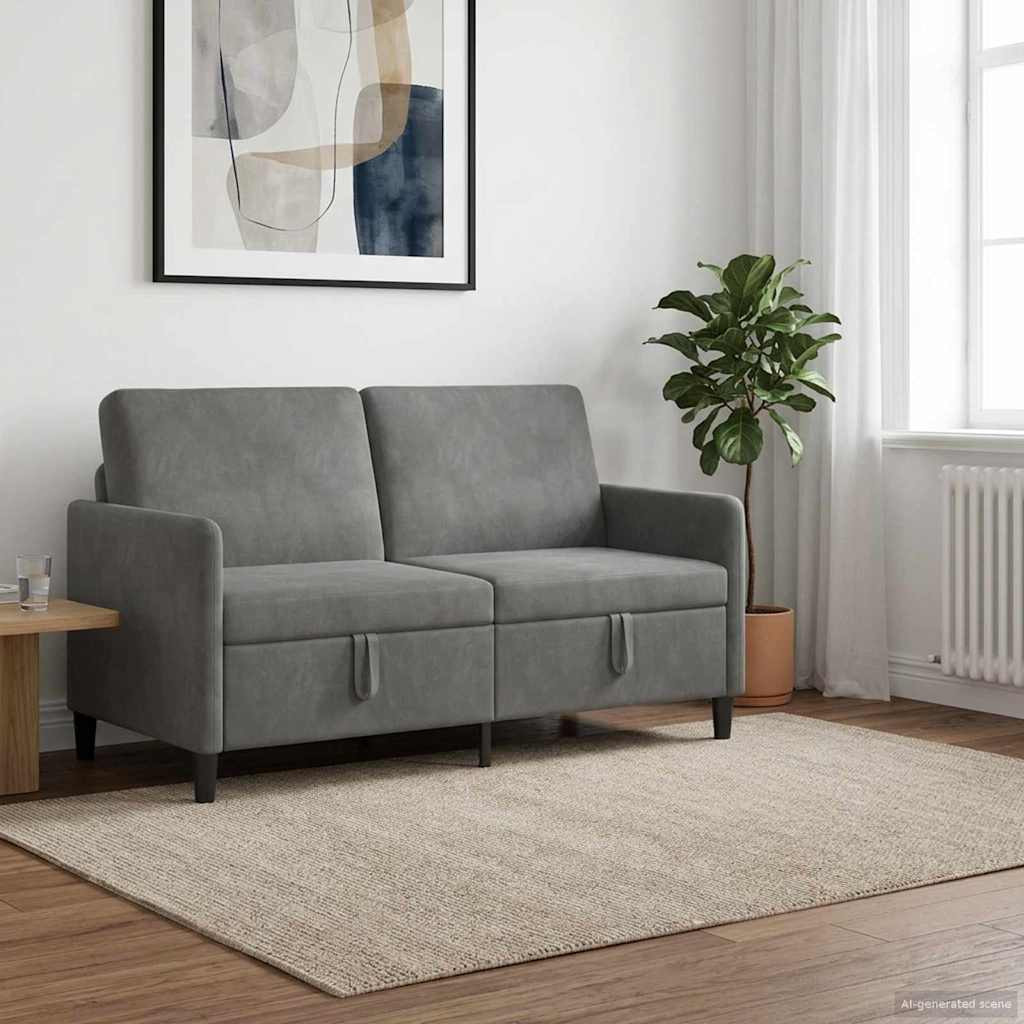 vidaXL Sofa mit Stauraum Dunkelgrau 152 x 78 x 87 cm Polyester
