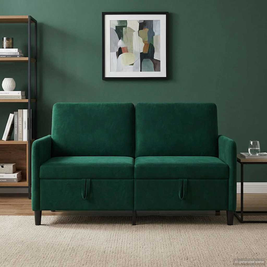 vidaXL Sofa mit Stauraum Dunkelgrün 152 x 78 x 87 cm Polyester