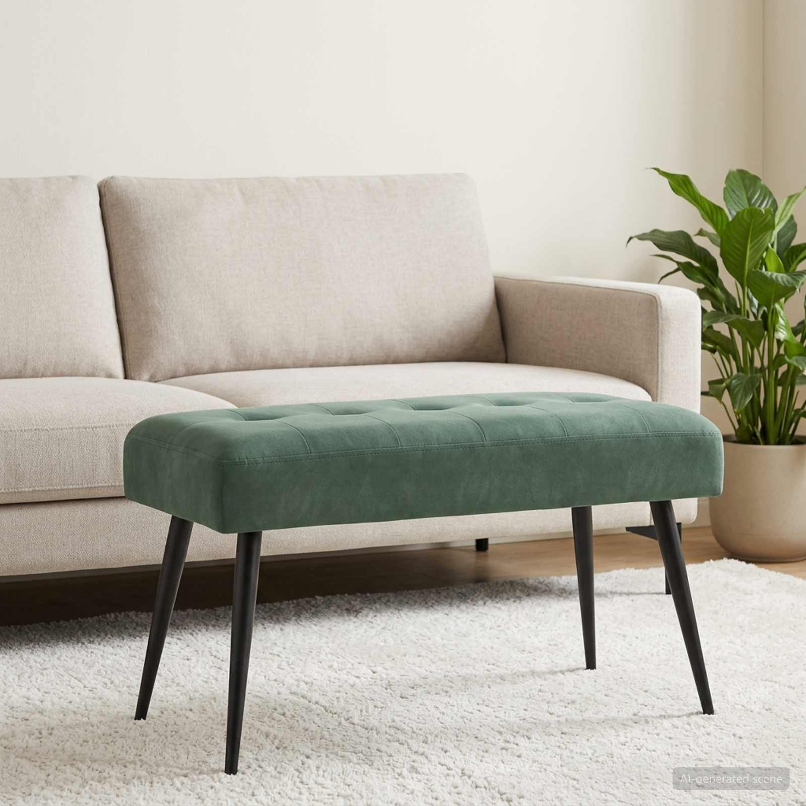 vidaXL Bank mit Knopfheftung Meergrün 80 x 40 x 46 cm Samt