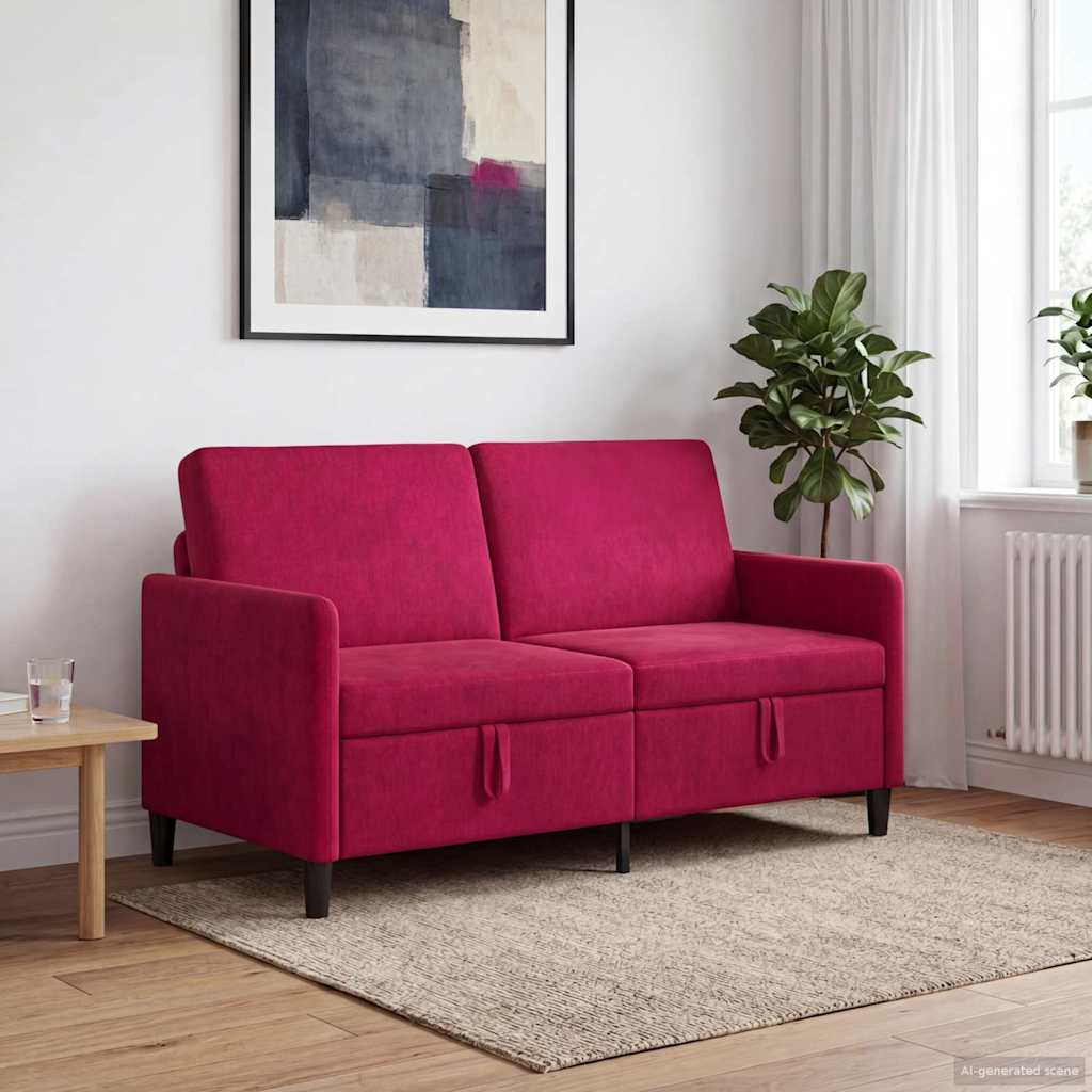 vidaXL Sofa mit Stauraum Weinrot 152 x 78 x 87 cm Polyester