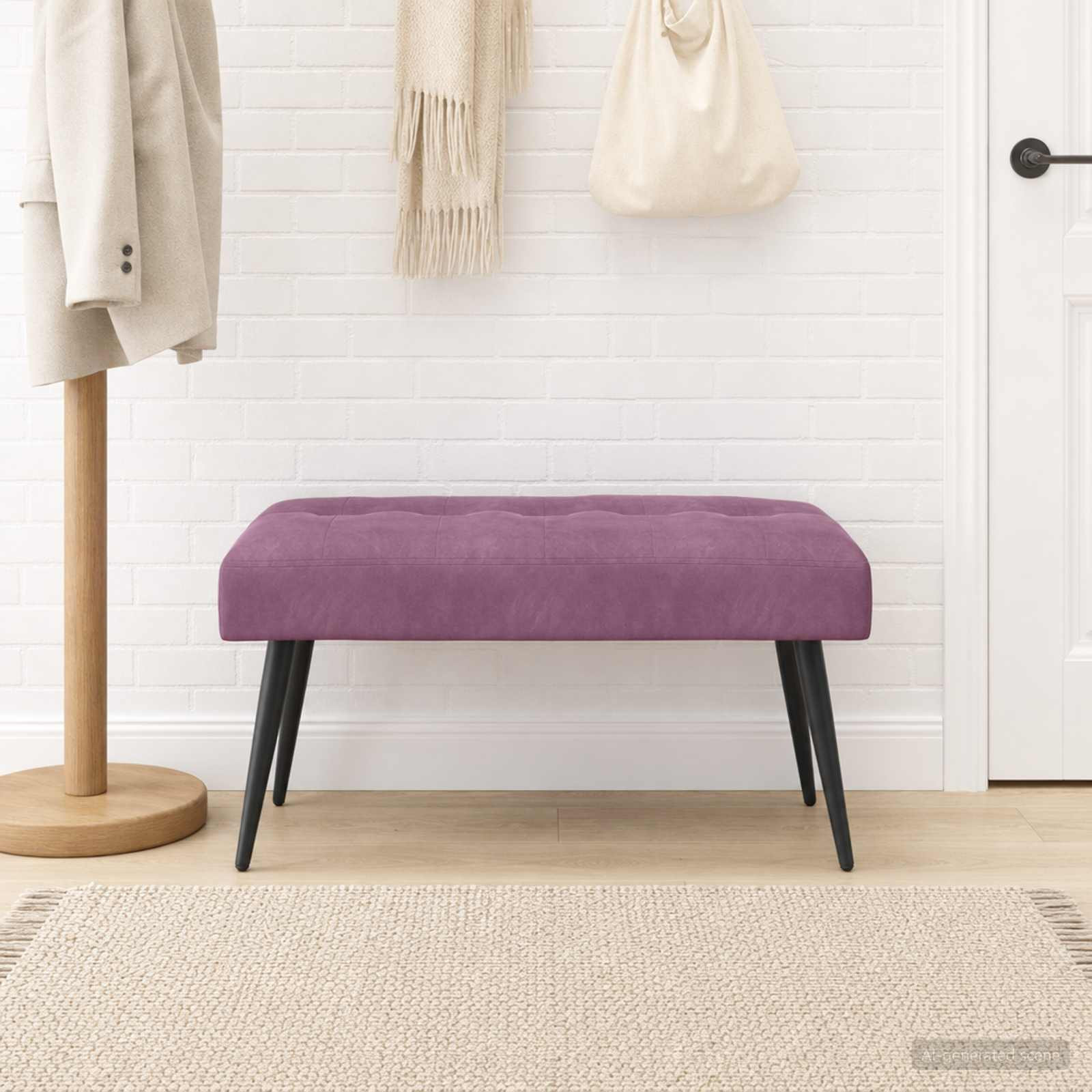 vidaXL Bank mit Knopfheftung Lila 80 x 40 x 46 cm Samt