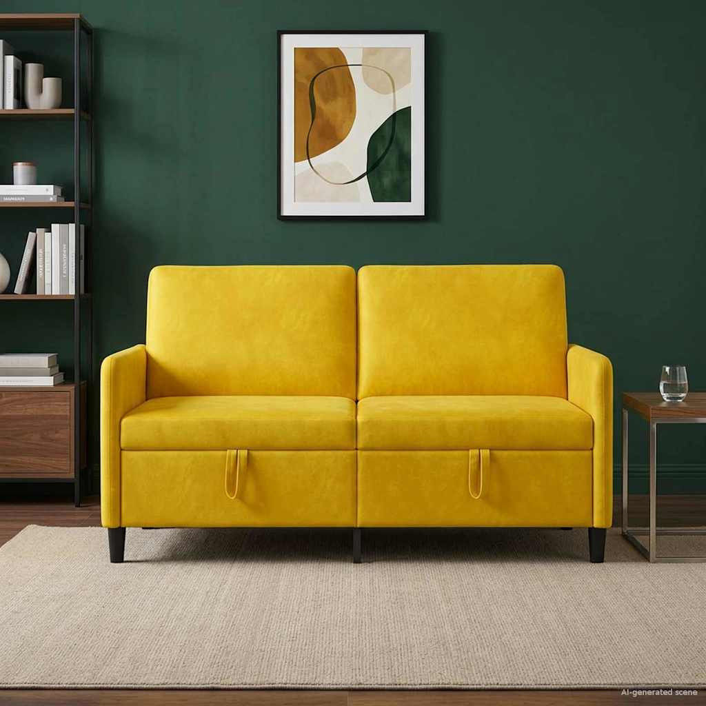 vidaXL Sofa mit Stauraum Gelb 152 x 78 x 87 cm Polyester