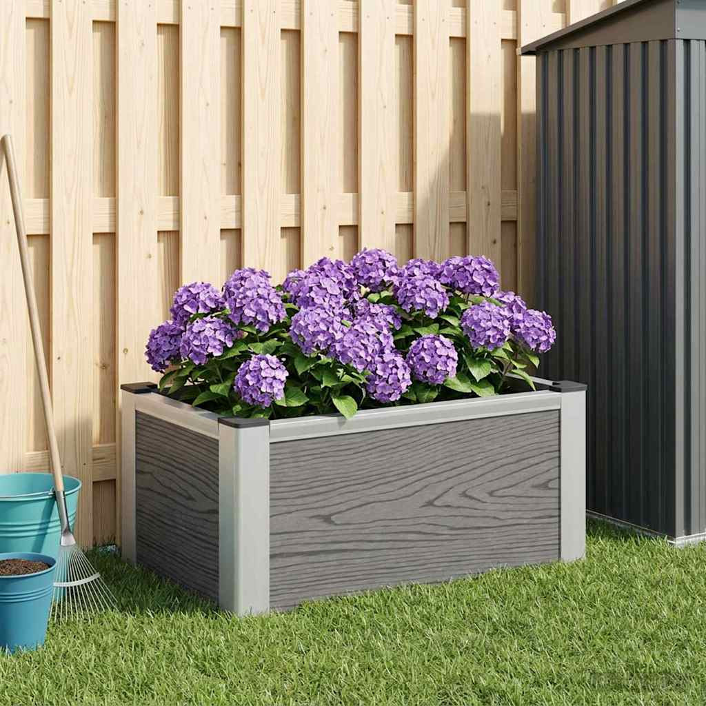 vidaXL Hochbeet Grau 50 x 30 x 22 cm WPC und Aluminium