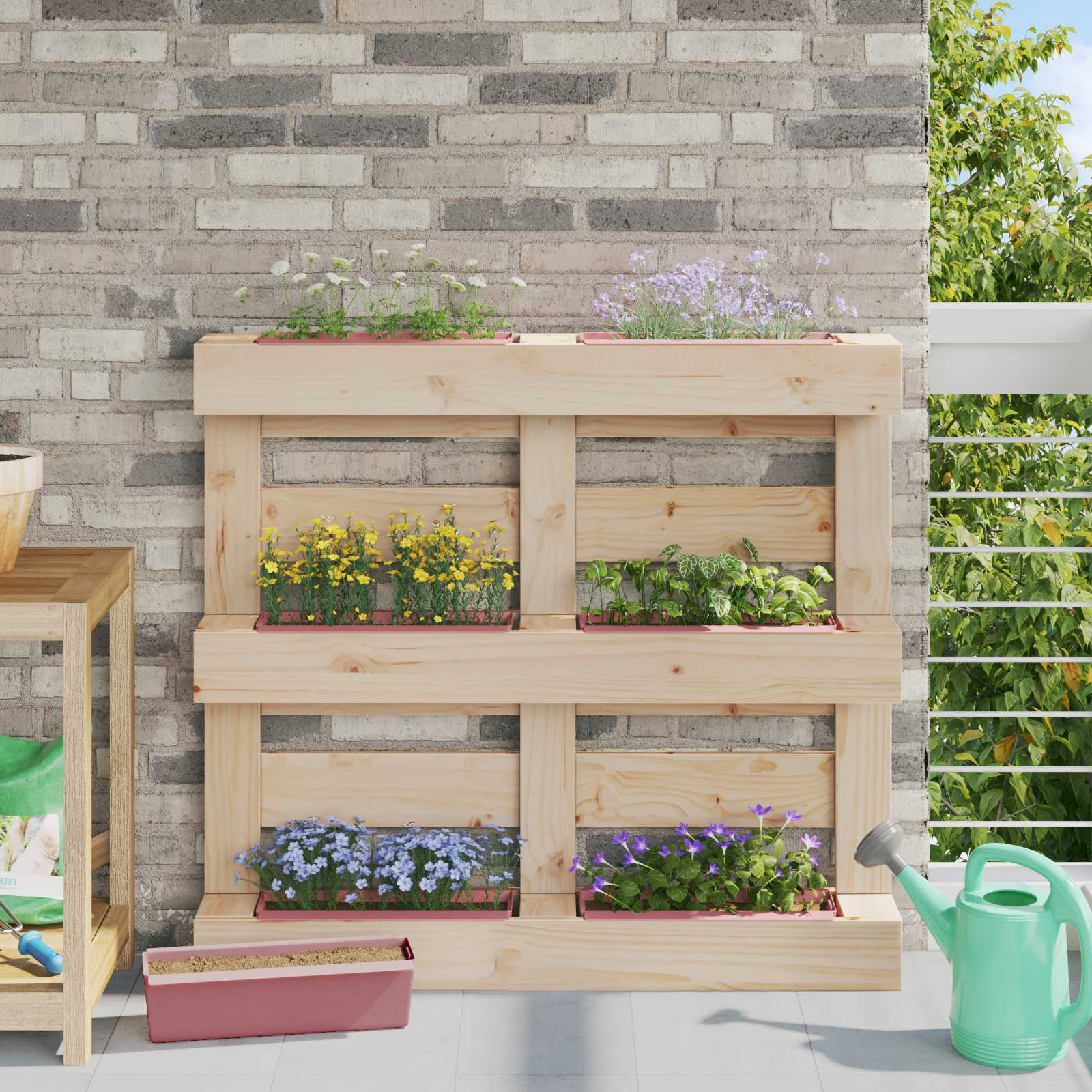 vidaXL Blumenboxen für Euro-Paletten 24 pcs Braun 36 x 13,5 x 9,5 cm