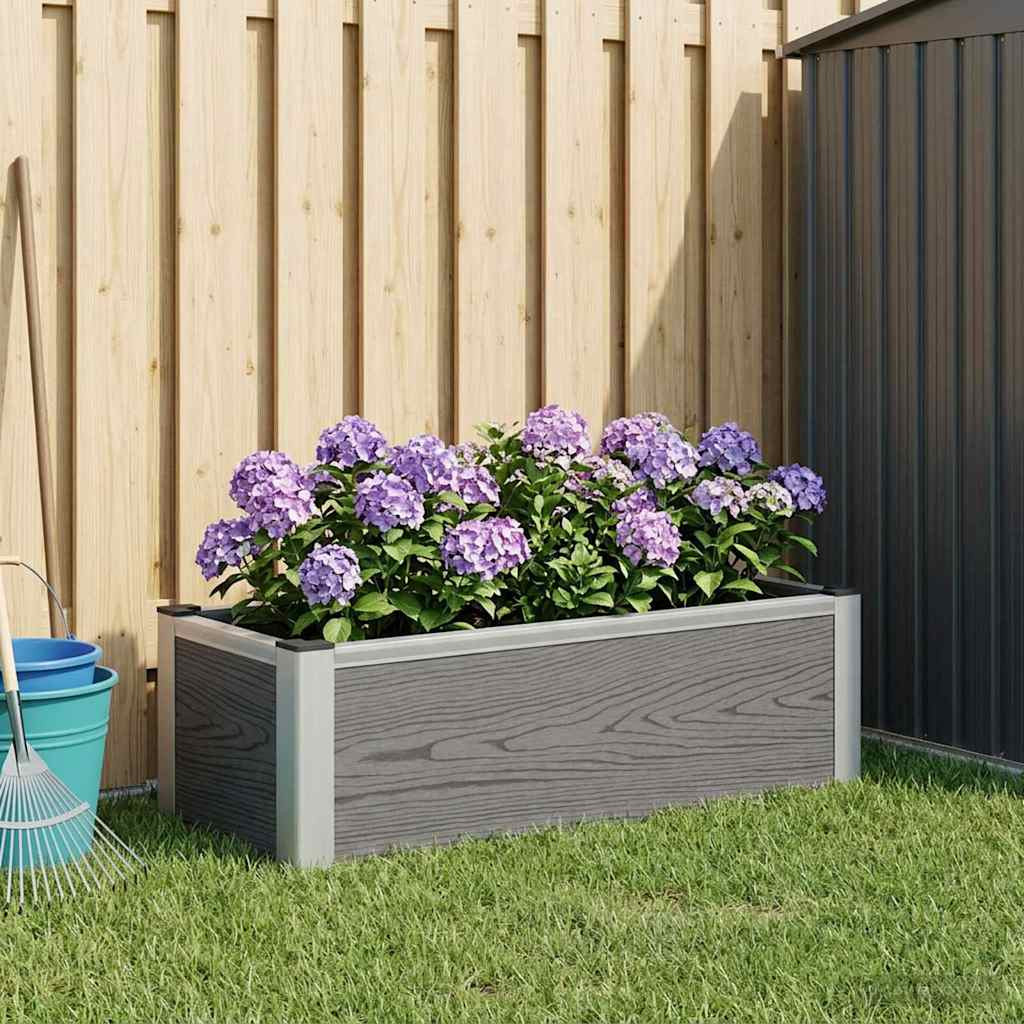 vidaXL Hochbeet Grau 75 x 30 x 22 cm WPC und Aluminium