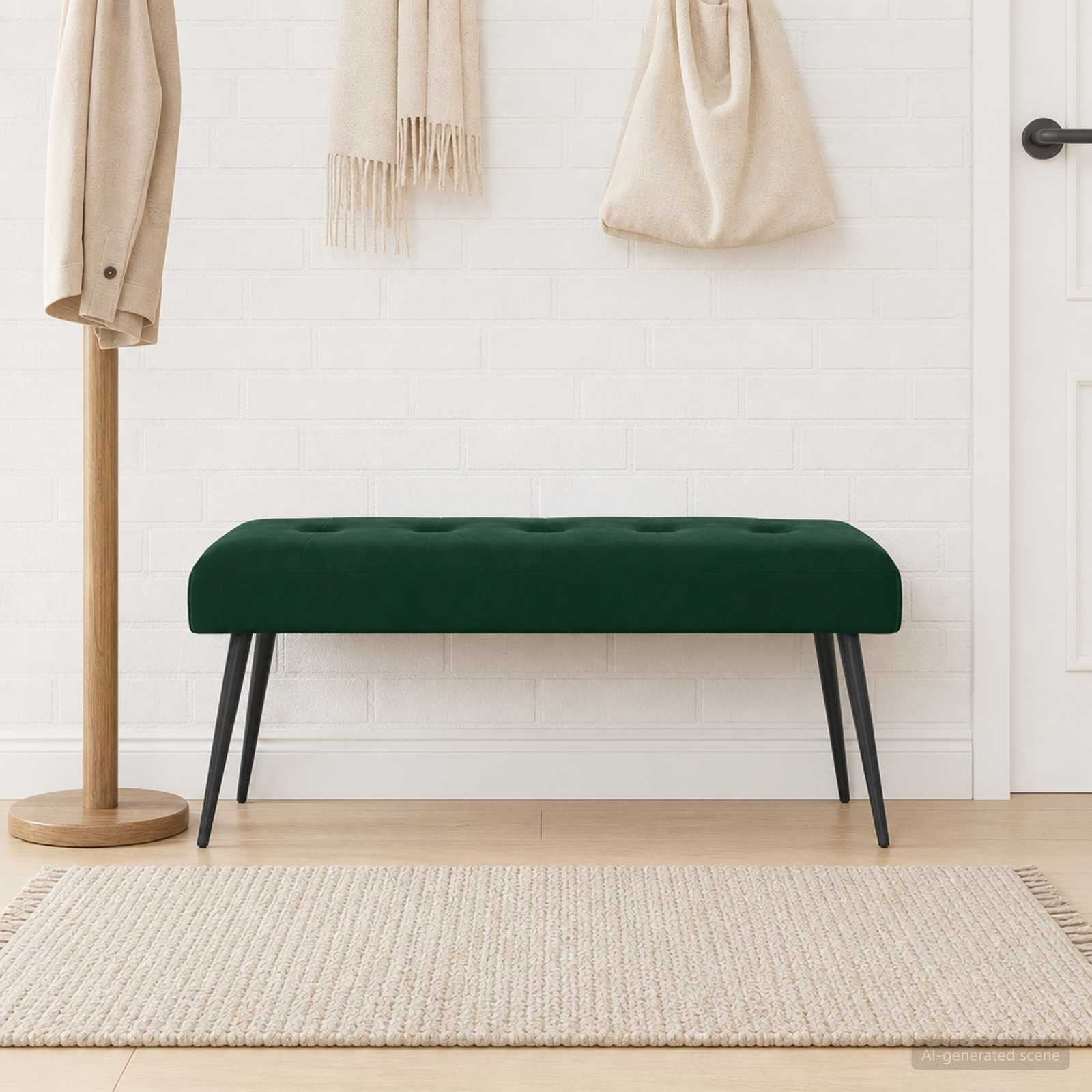 vidaXL Bank mit Knopfheftung Dunkelgrün 110 x 40 x 46 cm Samt