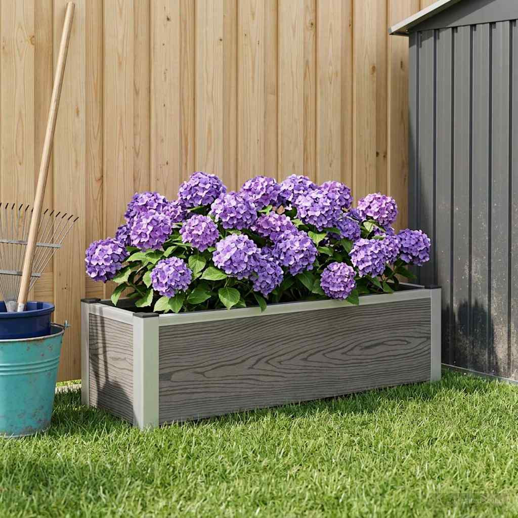 vidaXL Hochbeet Grau 100 x 30 x 22 cm WPC und Aluminium