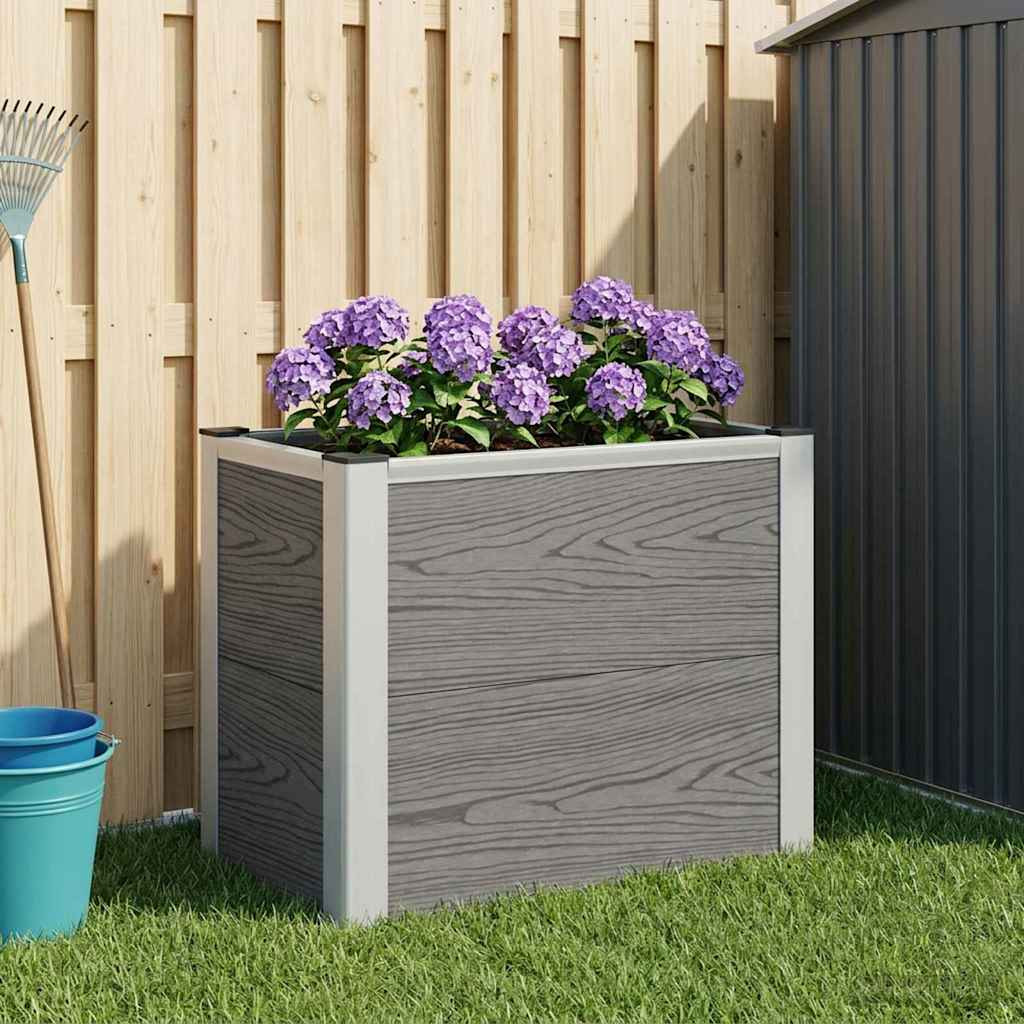 vidaXL Hochbeet Grau 50 x 30 x 42 cm WPC und Aluminium