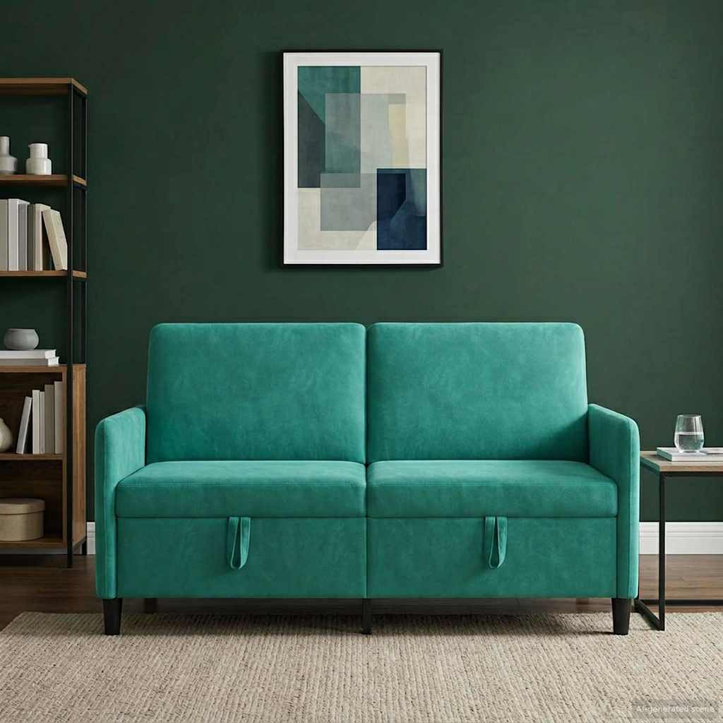 vidaXL Sofa mit Stauraum Türkis 152 x 78 x 87 cm Polyester