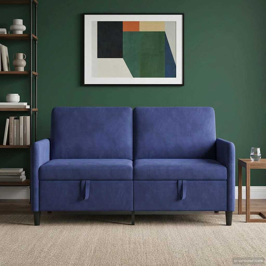 vidaXL Sofa mit Stauraum Polizeiblau 152 x 78 x 87 cm Polyester