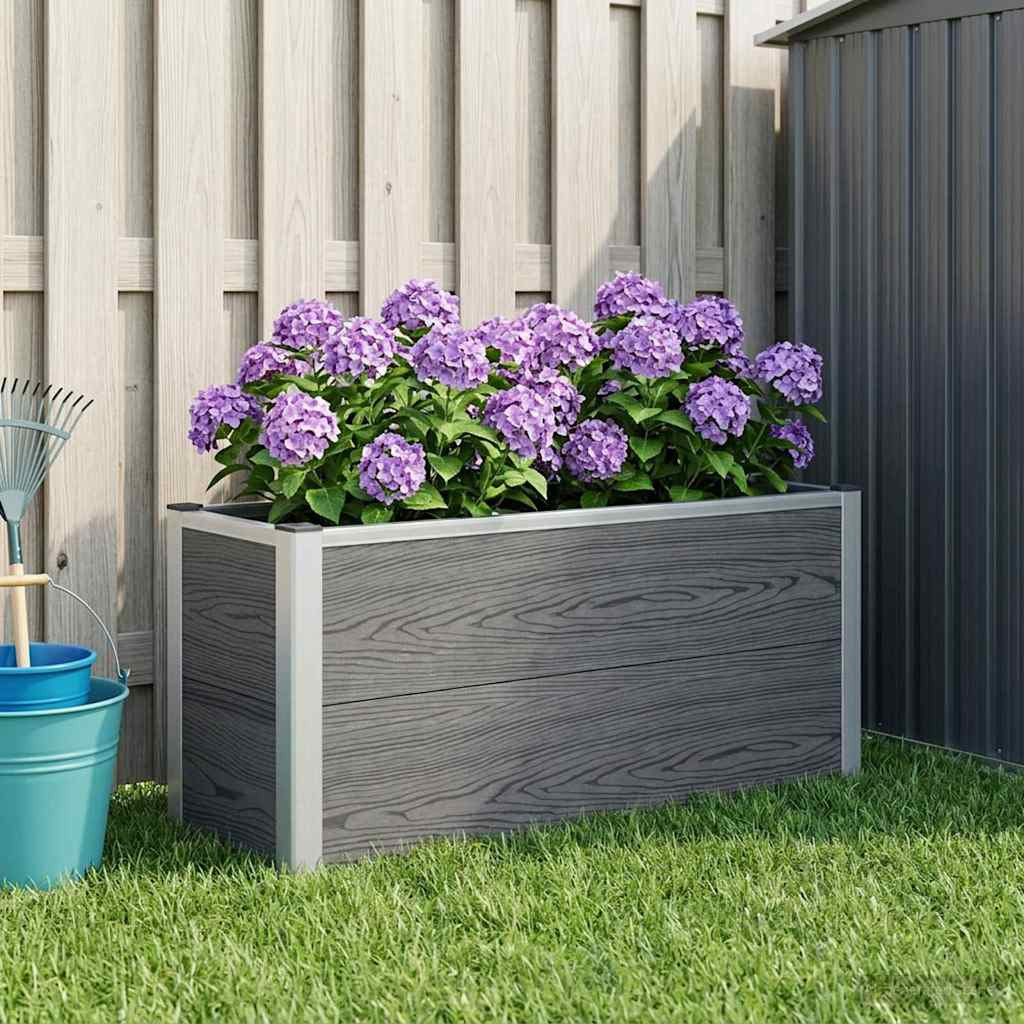 vidaXL Hochbeet Grau 100 x 30 x 42 cm WPC und Aluminium