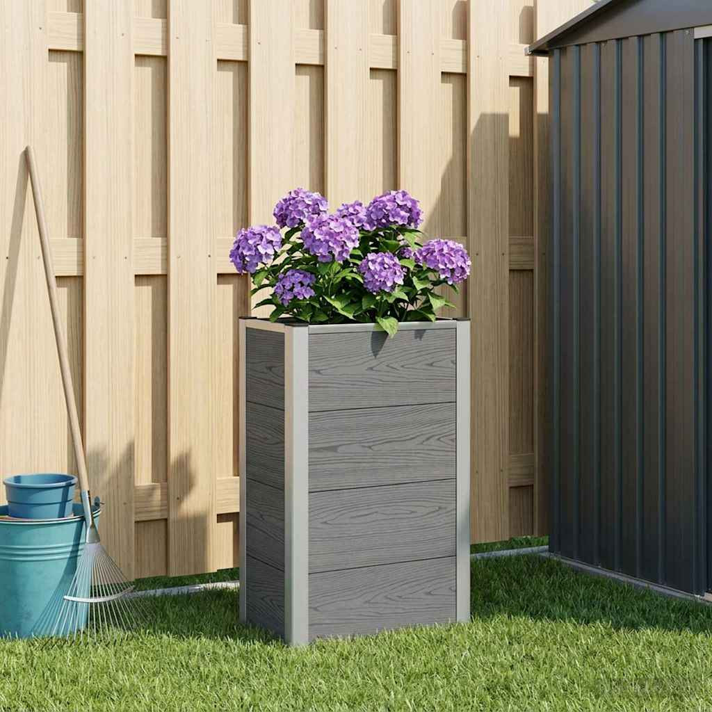 vidaXL Hochbeet Grau 50 x 30 x 82 cm WPC und Aluminium