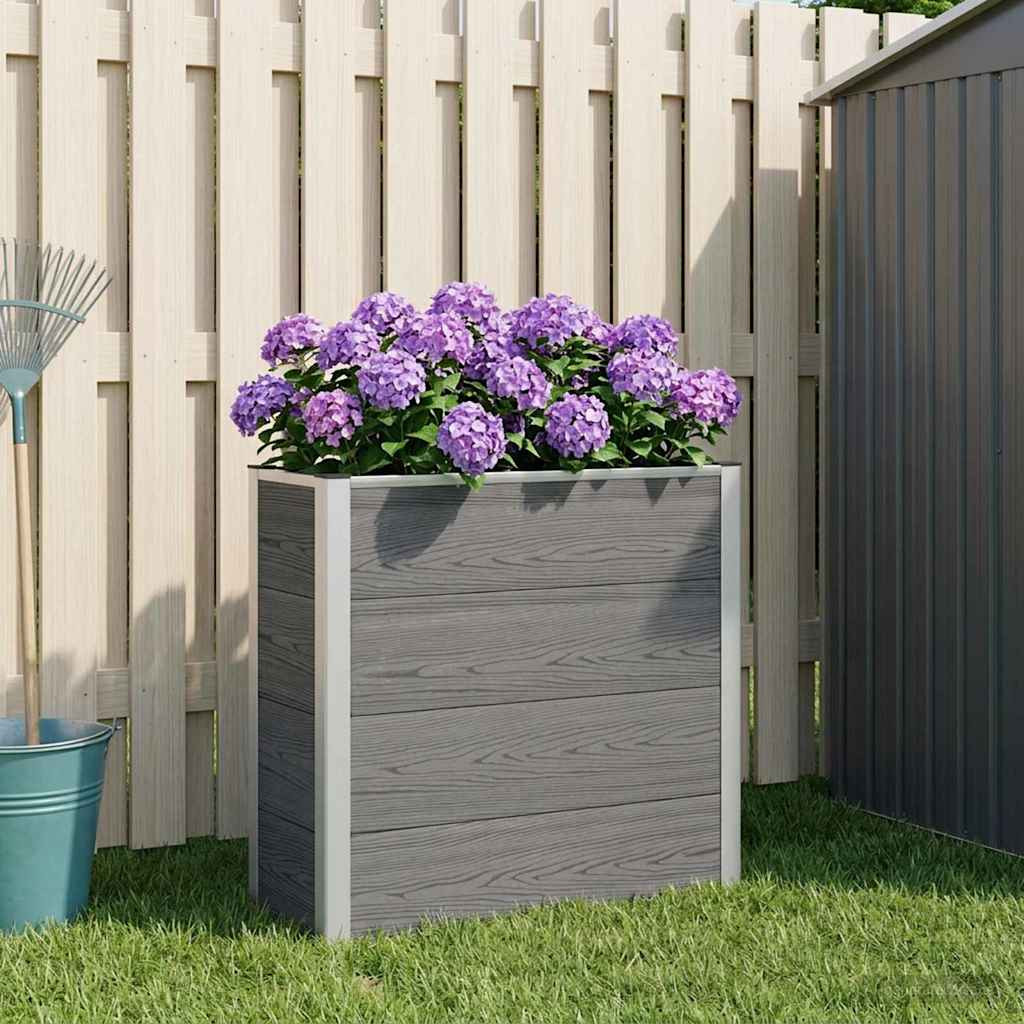 vidaXL Hochbeet Grau 75 x 30 x 82 cm WPC und Aluminium