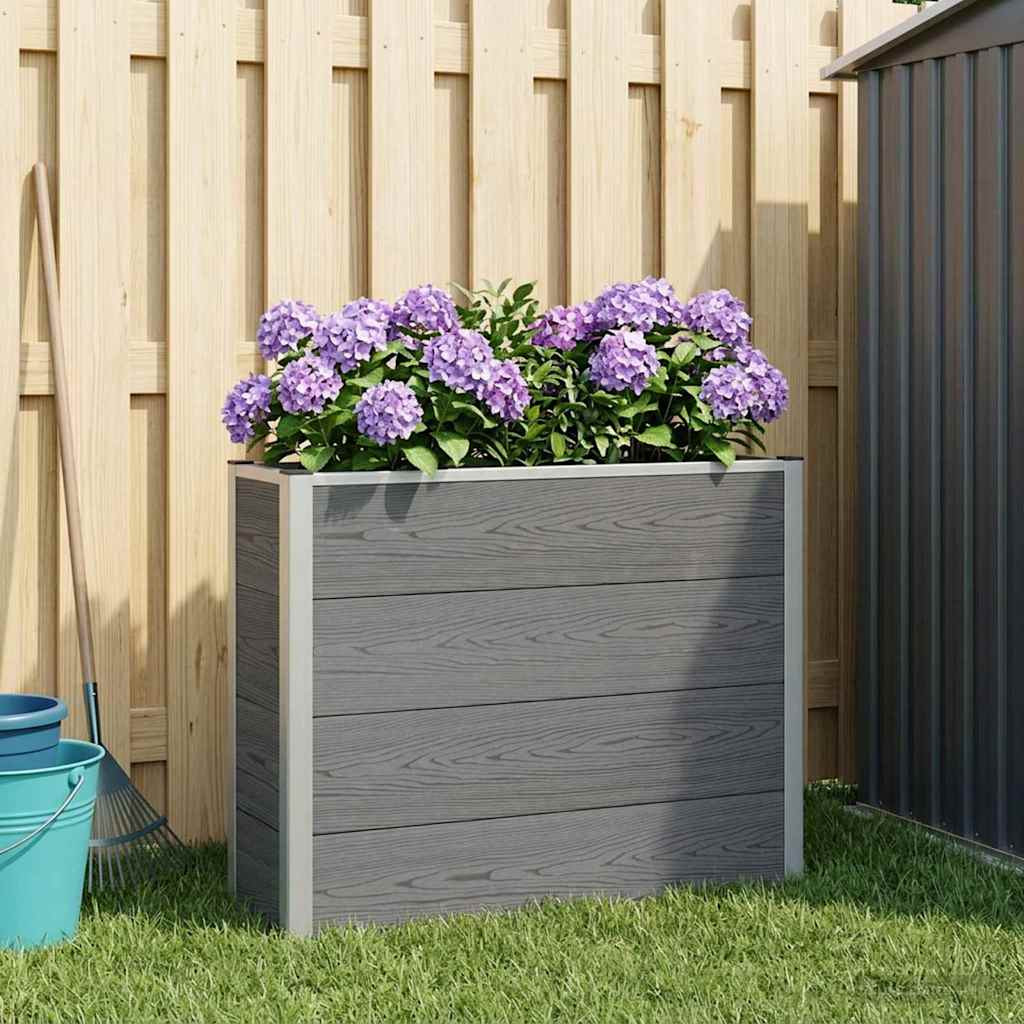 vidaXL Hochbeet Grau 100 x 30 x 82 cm WPC und Aluminium