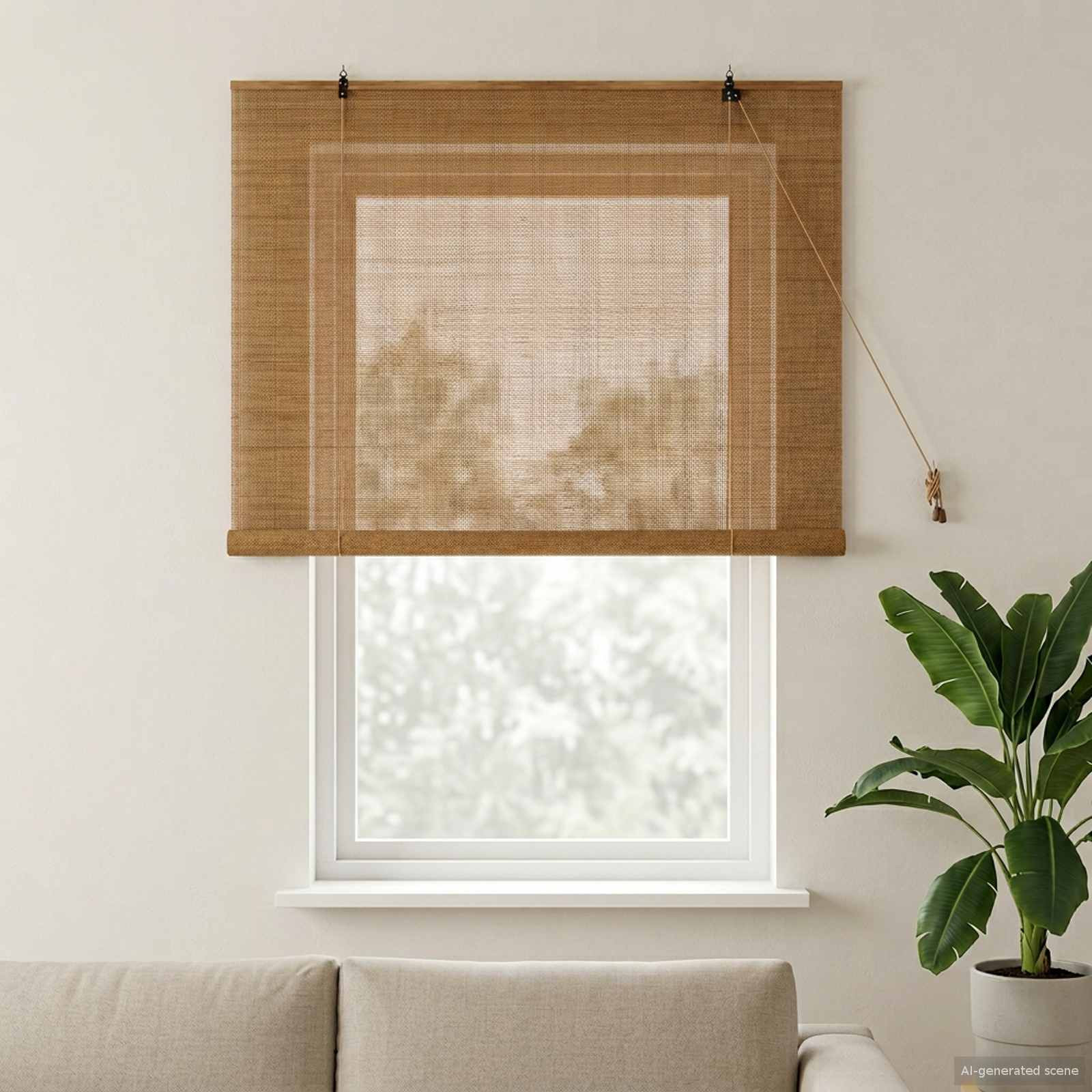vidaXL Rollo Braun 150 x 160 cm Bambus