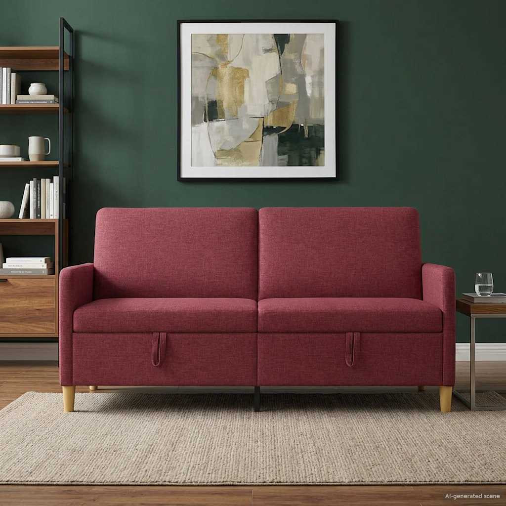 vidaXL Sofa mit Stauraum Weinrot 172 x 78 x 87 cm Polyester