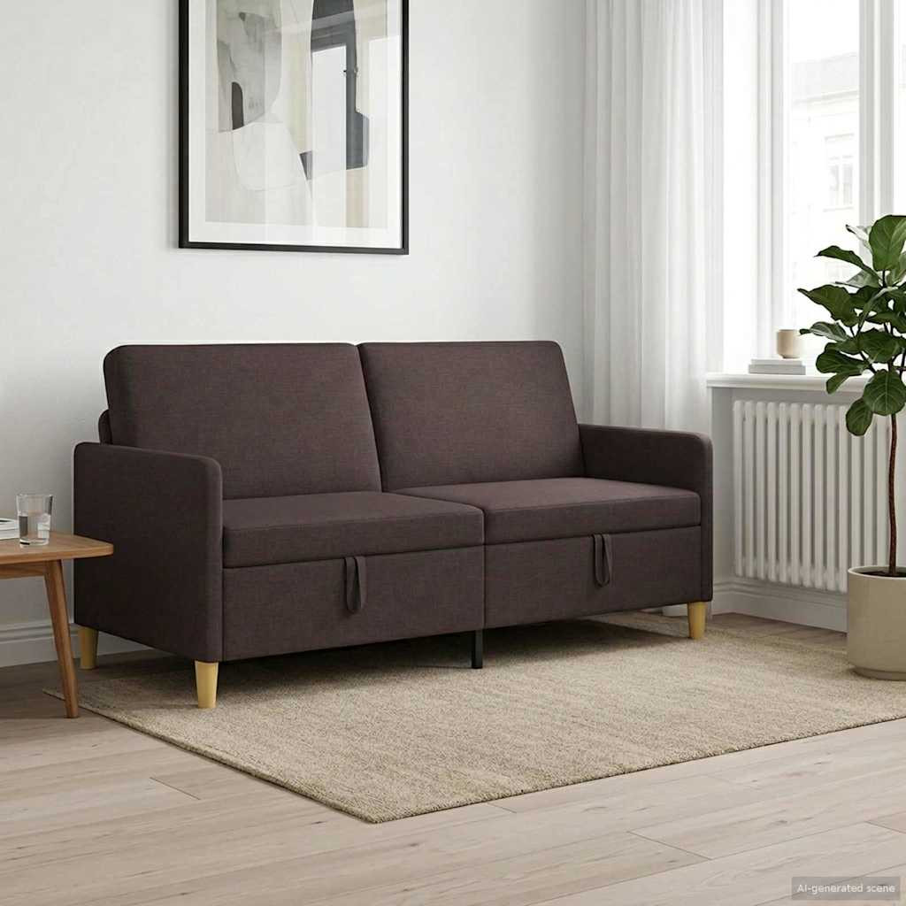 vidaXL Sofa mit Stauraum Dunkelbraun 172 x 78 x 87 cm Polyester