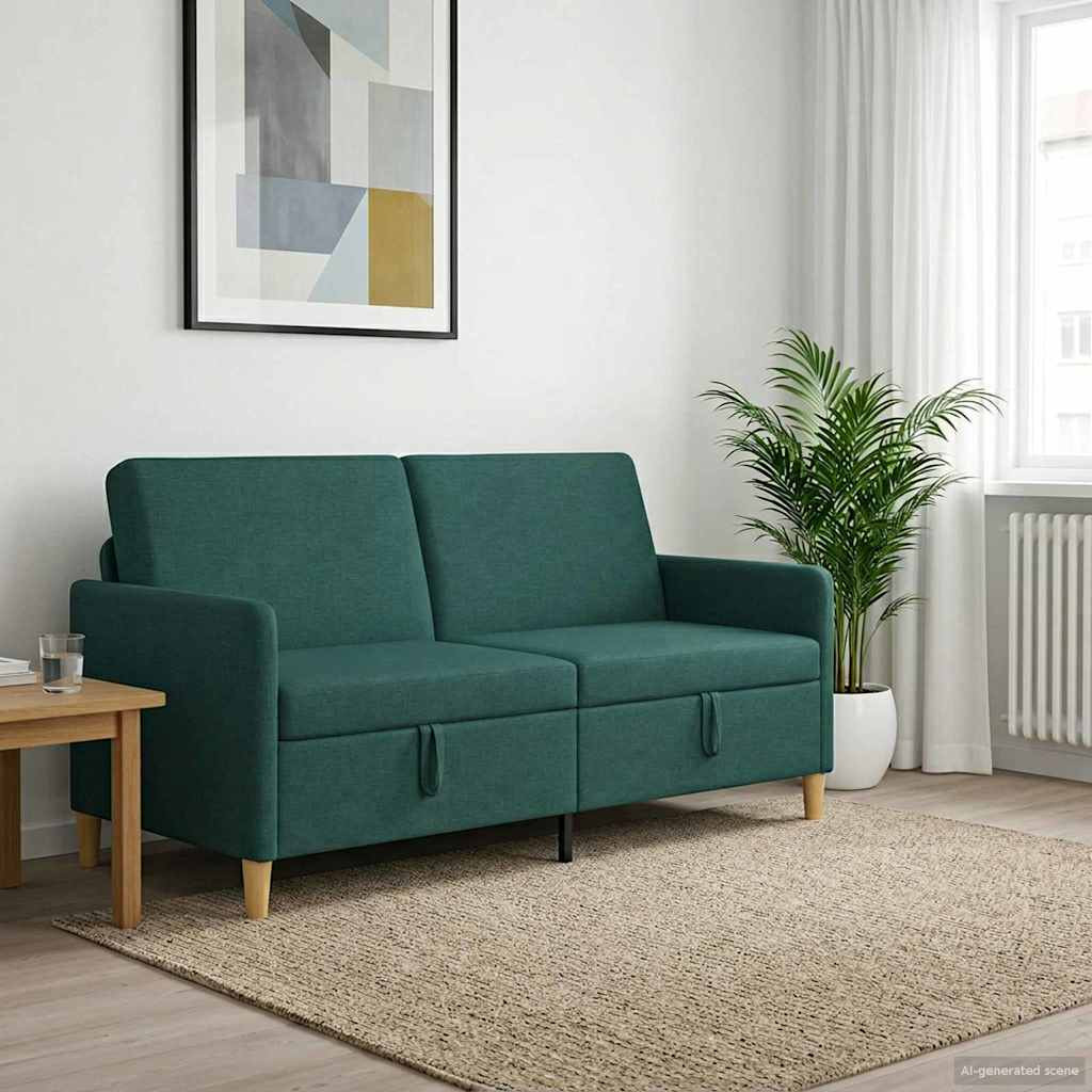 vidaXL Sofa mit Stauraum Dunkelgrün 172 x 78 x 87 cm Polyester