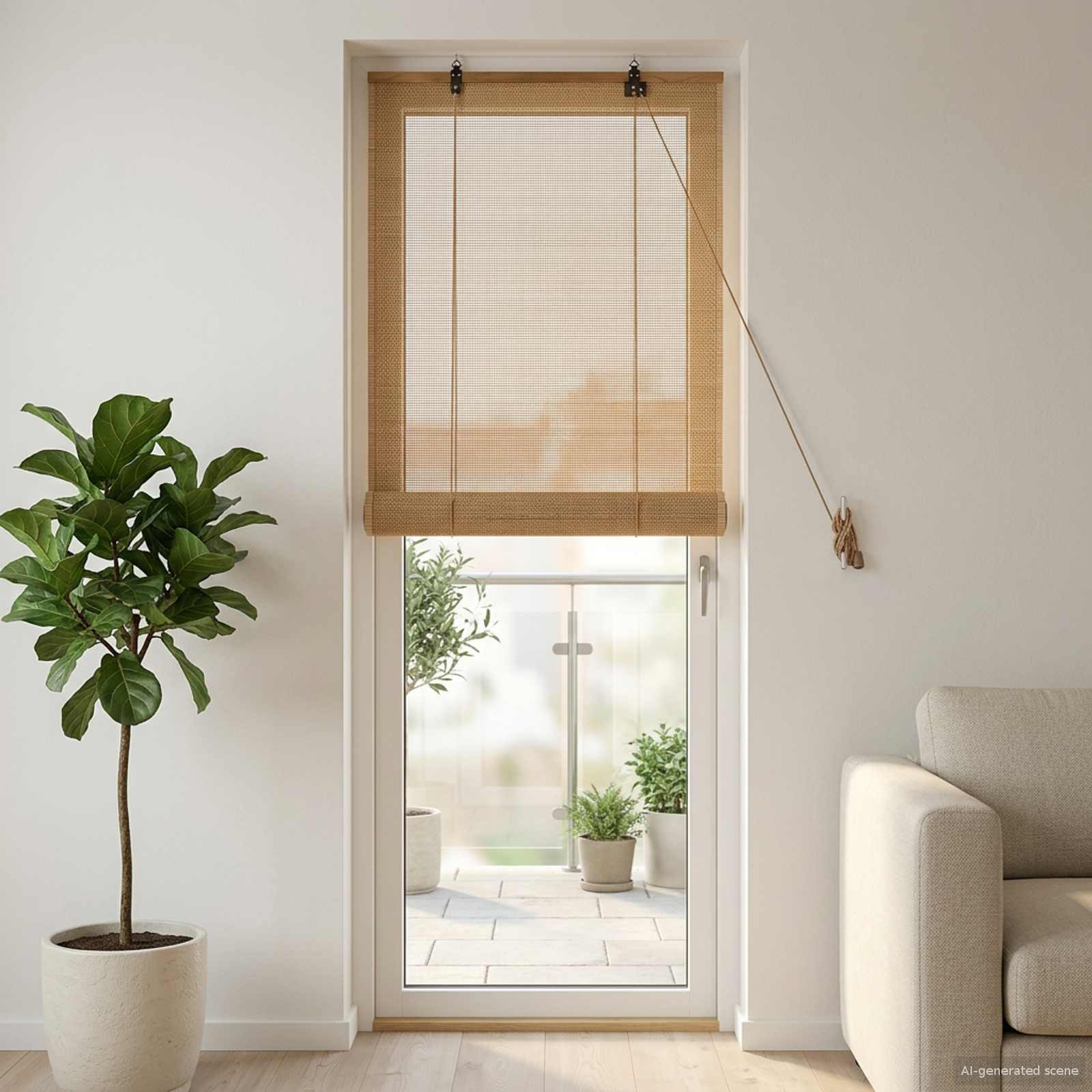 vidaXL Rollo Braun 40 x 220 cm Bambus