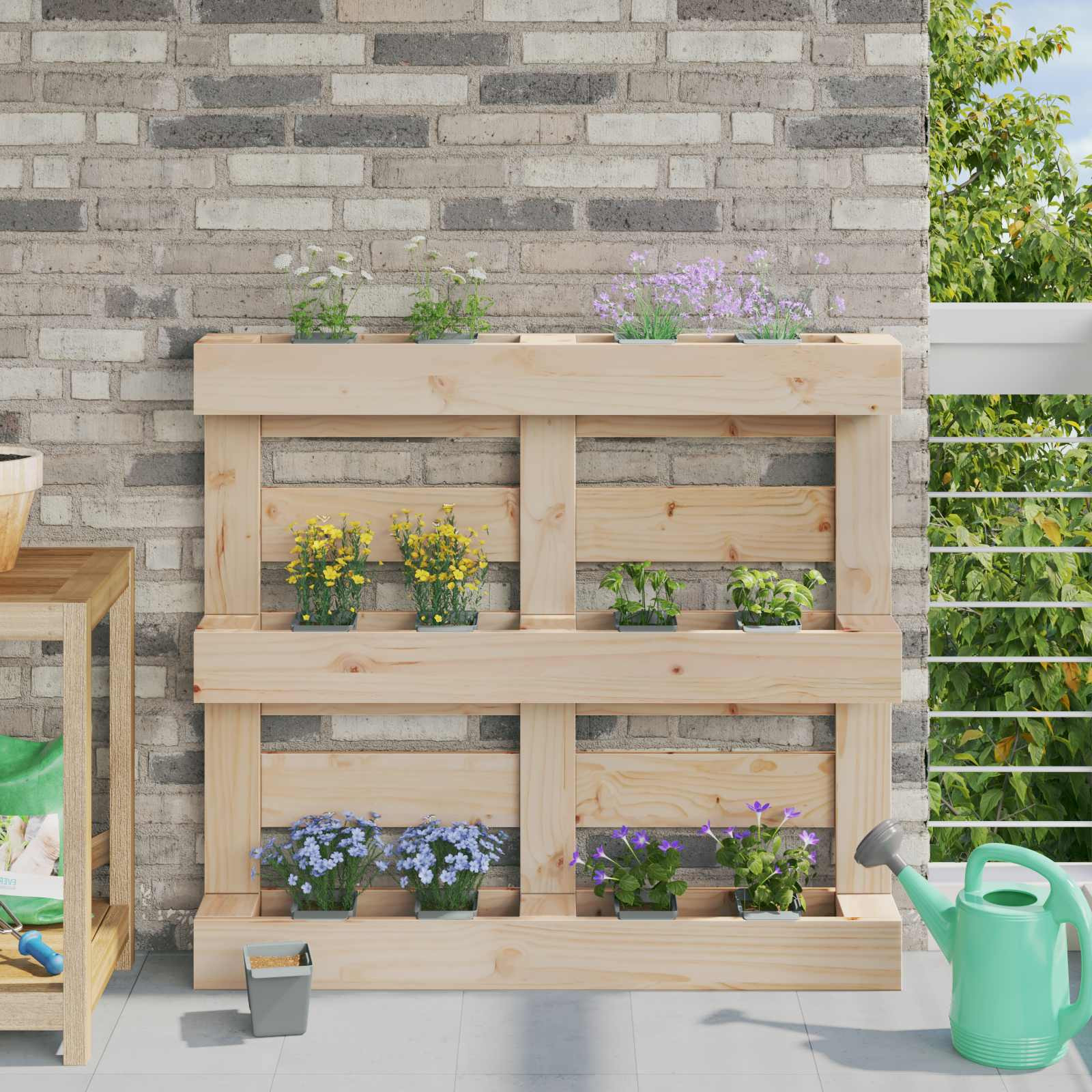 vidaXL Blumenboxen für Euro-Paletten 12 pcs Hellgrau 14 x 9 x 9,5 cm