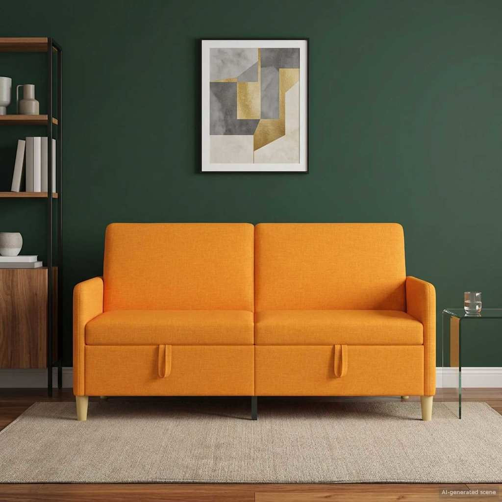 vidaXL Sofa mit Stauraum Dunkelgelb 172 x 78 x 87 cm Polyester