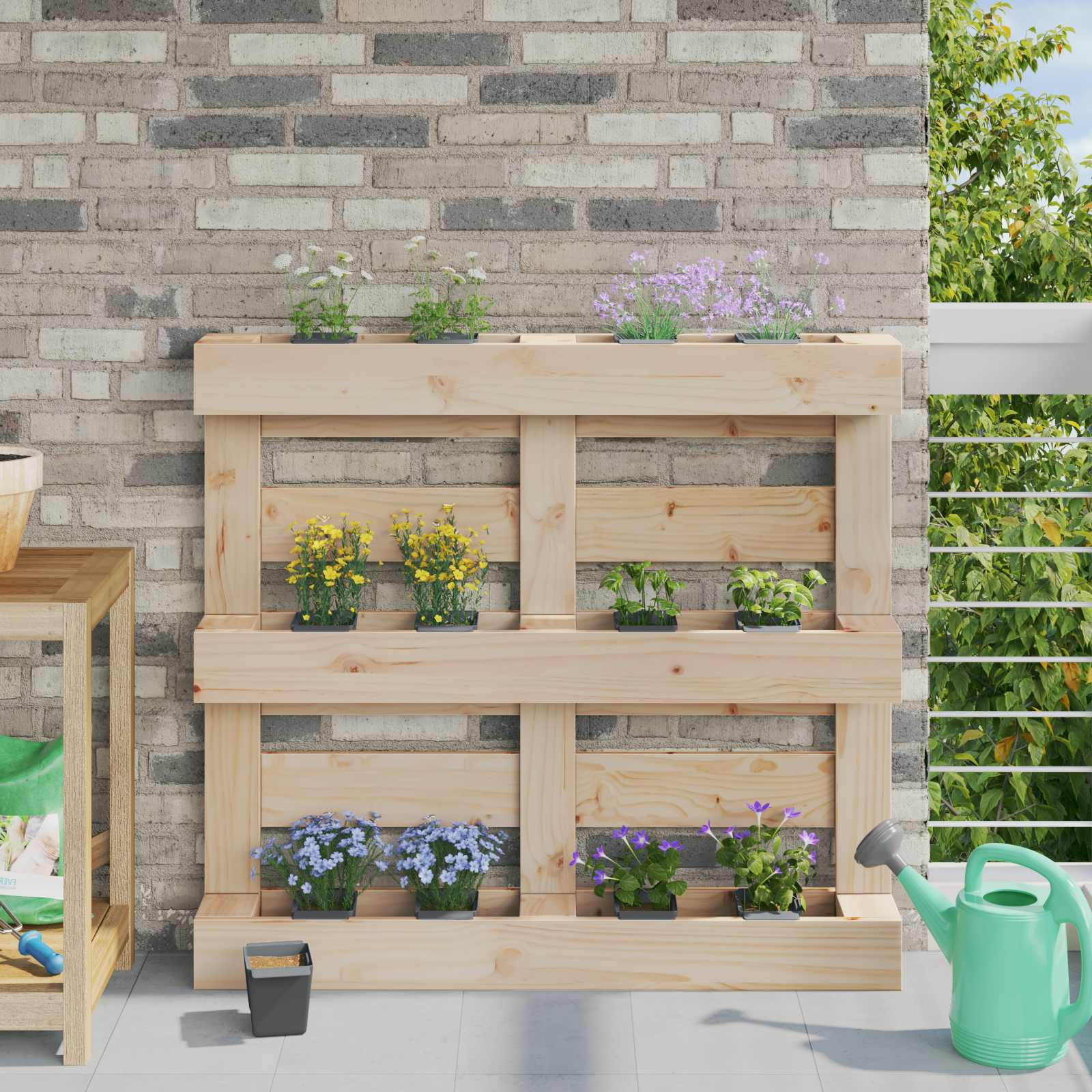 vidaXL Blumenboxen für Euro-Paletten 24 pcs Grau 13,5 x 9 x 9,5 cm