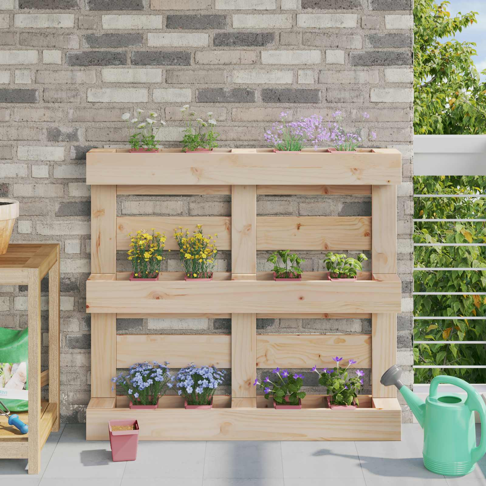 vidaXL Blumenboxen für Euro-Paletten 24 pcs Braun 13,5 x 9 x 9,5 cm