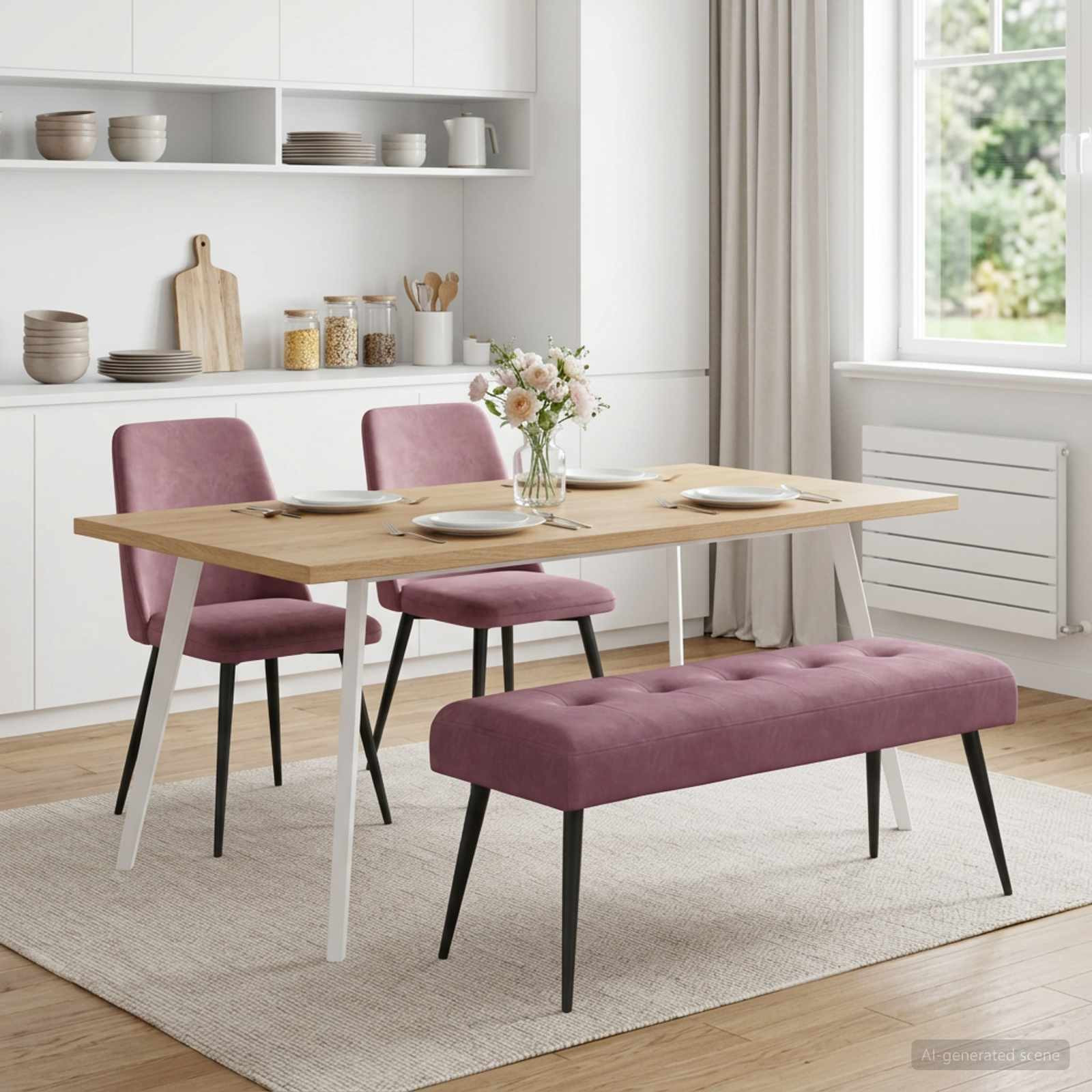 vidaXL Bank mit Knopfheftung Lila 110 x 40 x 46 cm Samt