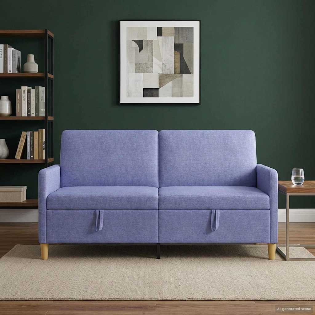 vidaXL Sofa mit Stauraum Jeans blau 172 x 78 x 87 cm Polyester