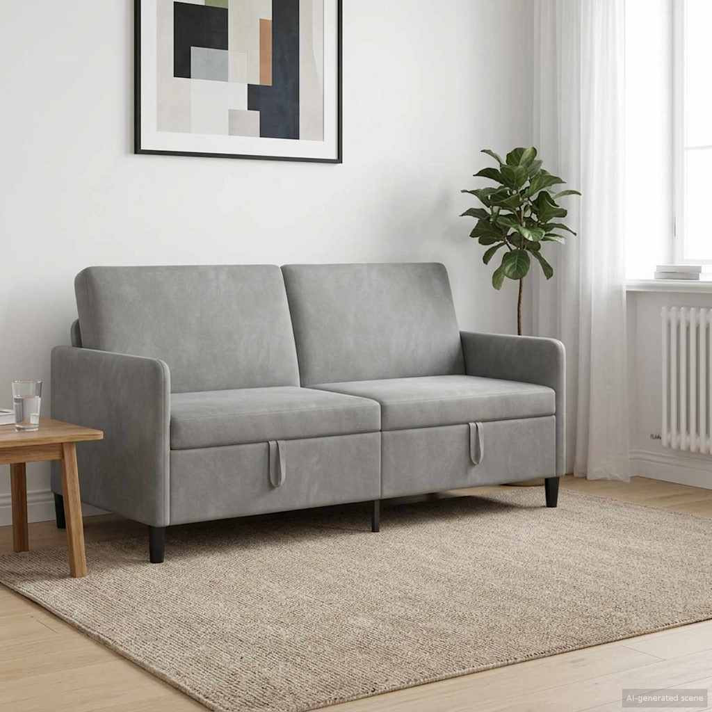 vidaXL Sofa mit Stauraum Hellgrau 172 x 78 x 87 cm Polyester