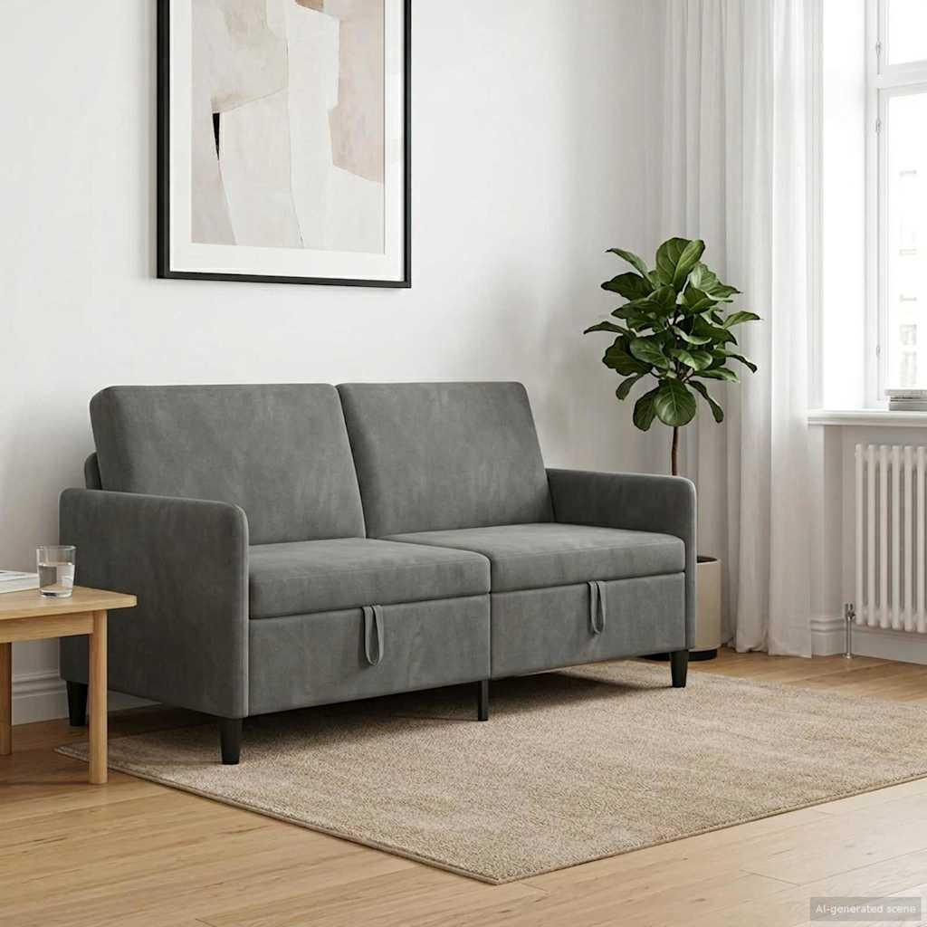 vidaXL Sofa mit Stauraum Dunkelgrau 172 x 78 x 87 cm Polyester