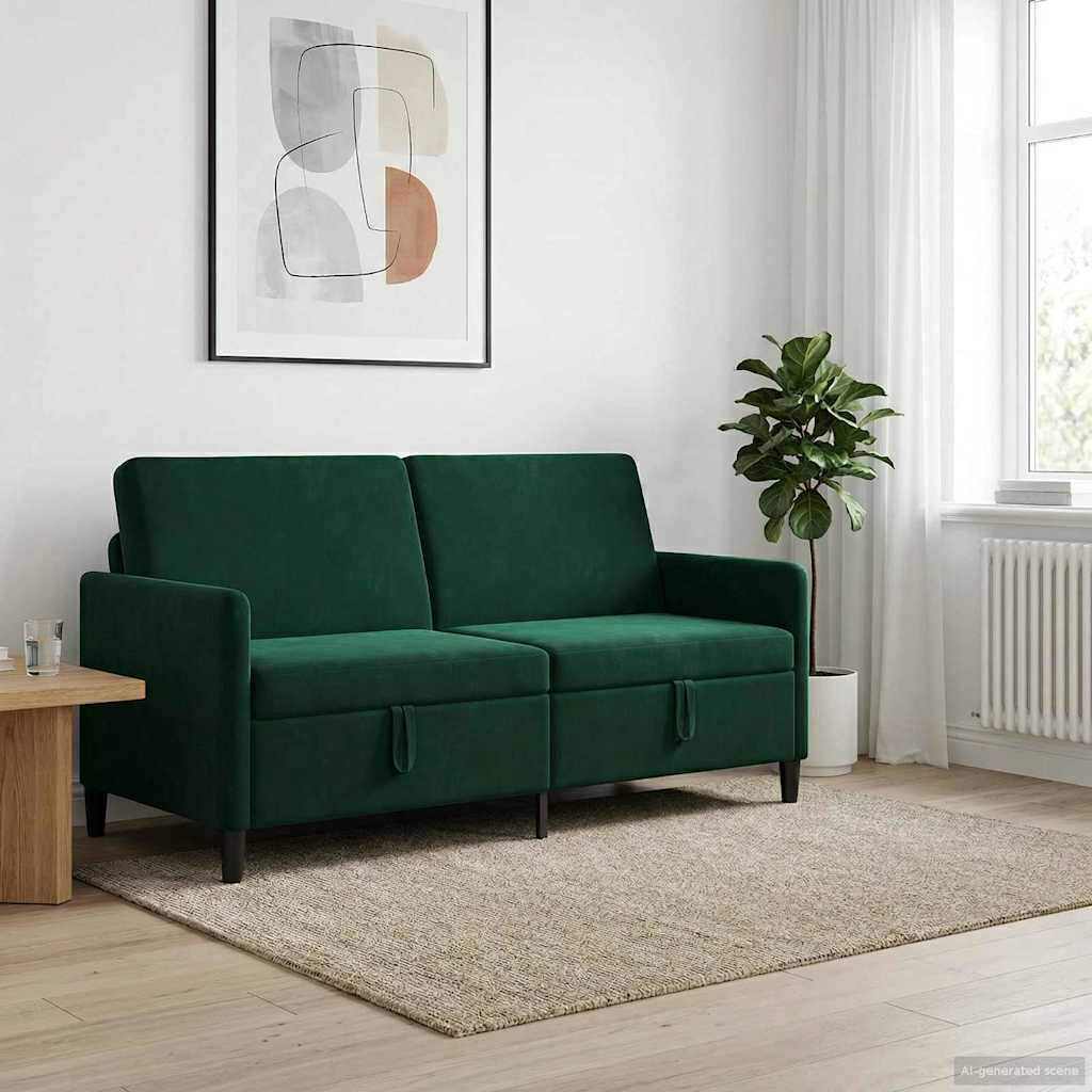 vidaXL Sofa mit Stauraum Dunkelgrün 172 x 78 x 87 cm Polyester