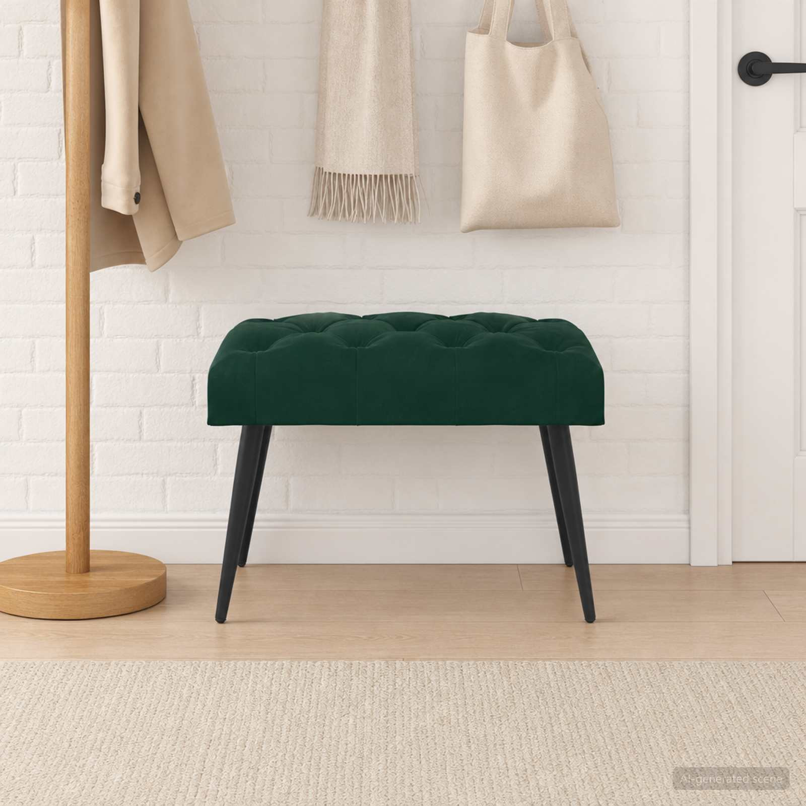 vidaXL Bank mit Knopfheftung Dunkelgrün 60 x 40 x 45 cm Samt