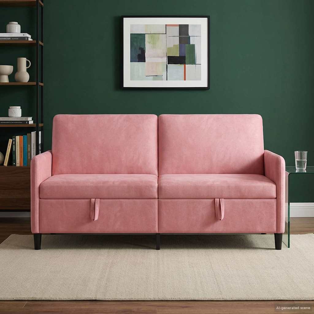 vidaXL Sofa mit Stauraum Rosa 172 x 78 x 87 cm Polyester