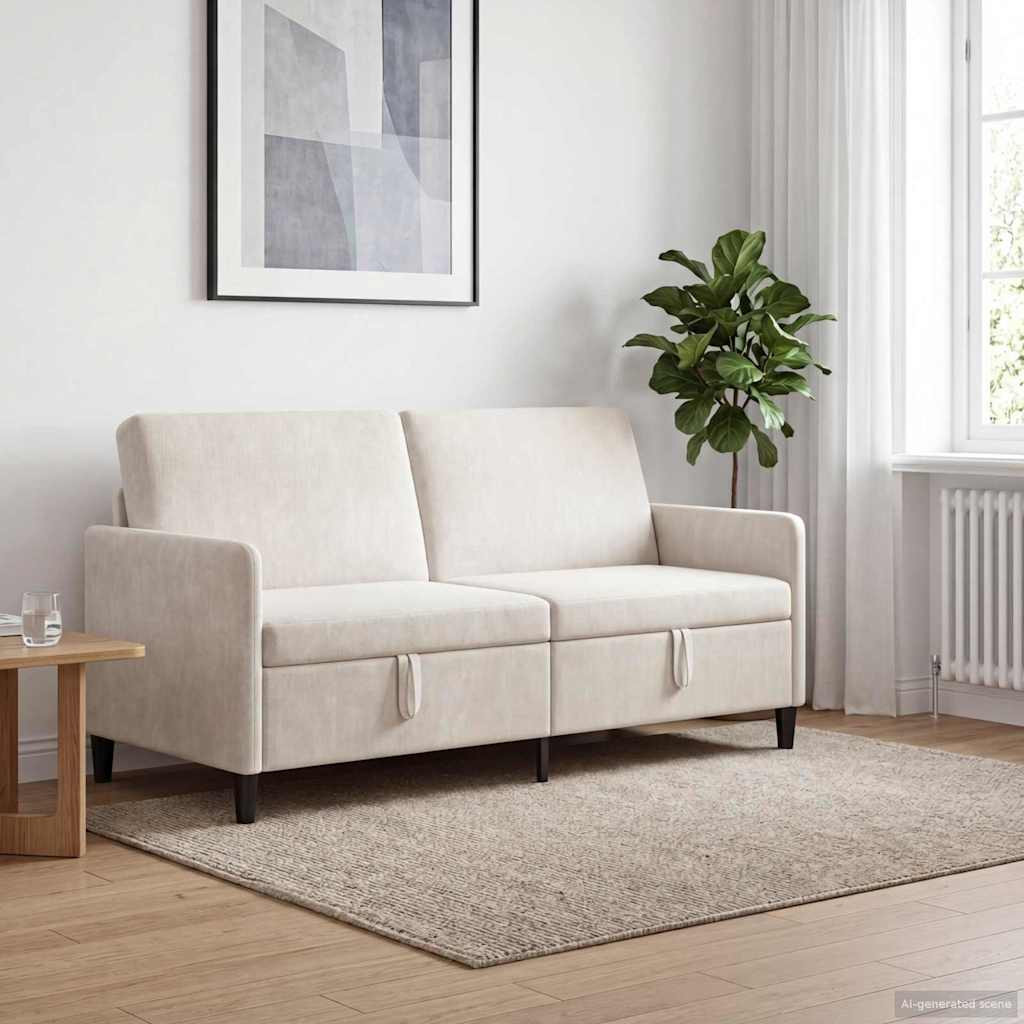 vidaXL Sofa mit Stauraum Creme 172 x 78 x 87 cm Polyester
