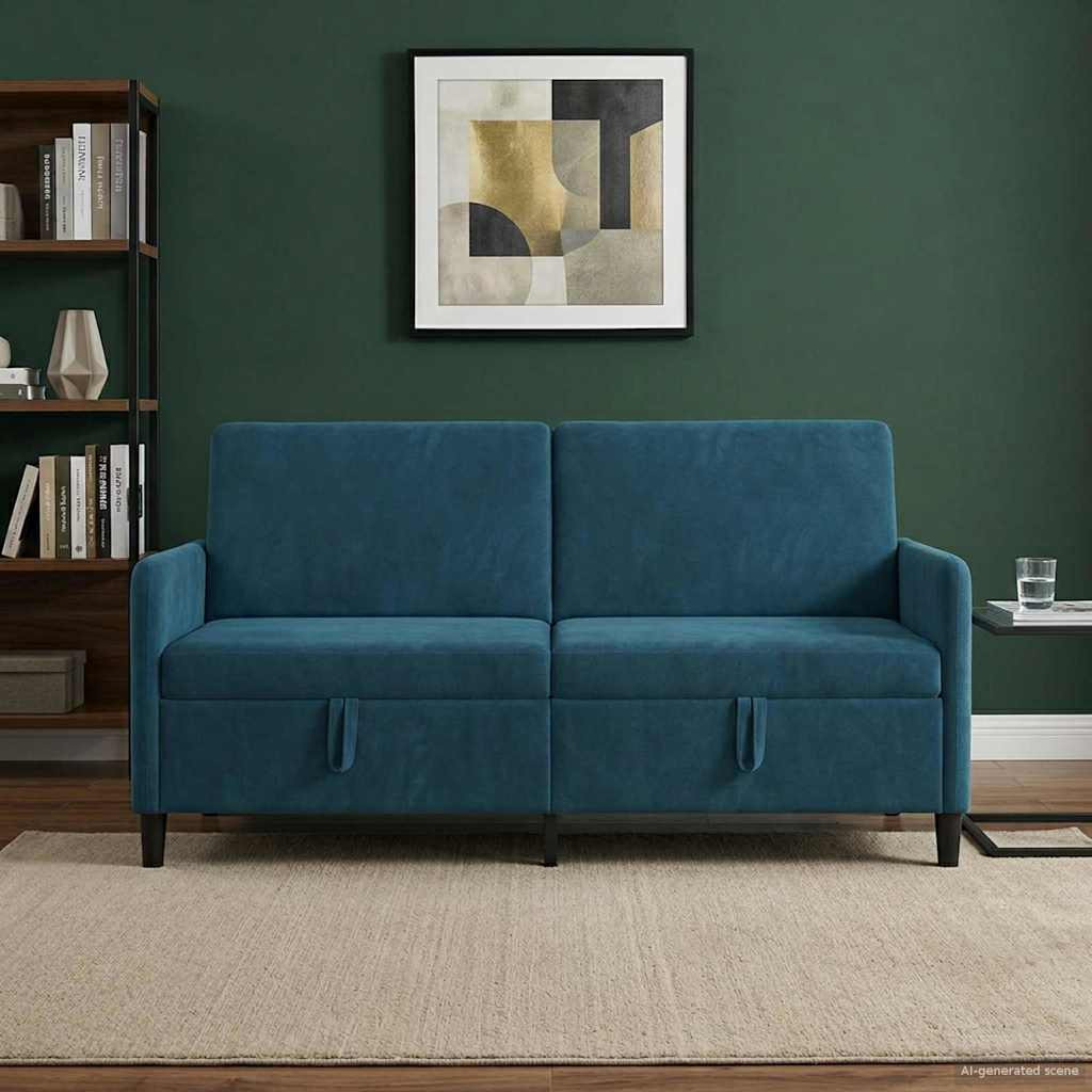 vidaXL Sofa mit Stauraum Blau 172 x 78 x 87 cm Polyester