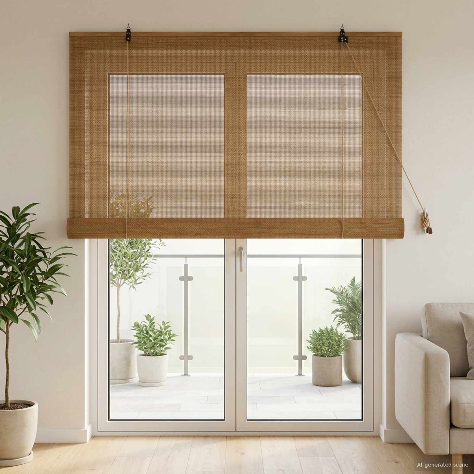 vidaXL Rollo Braun 140 x 220 cm Bambus