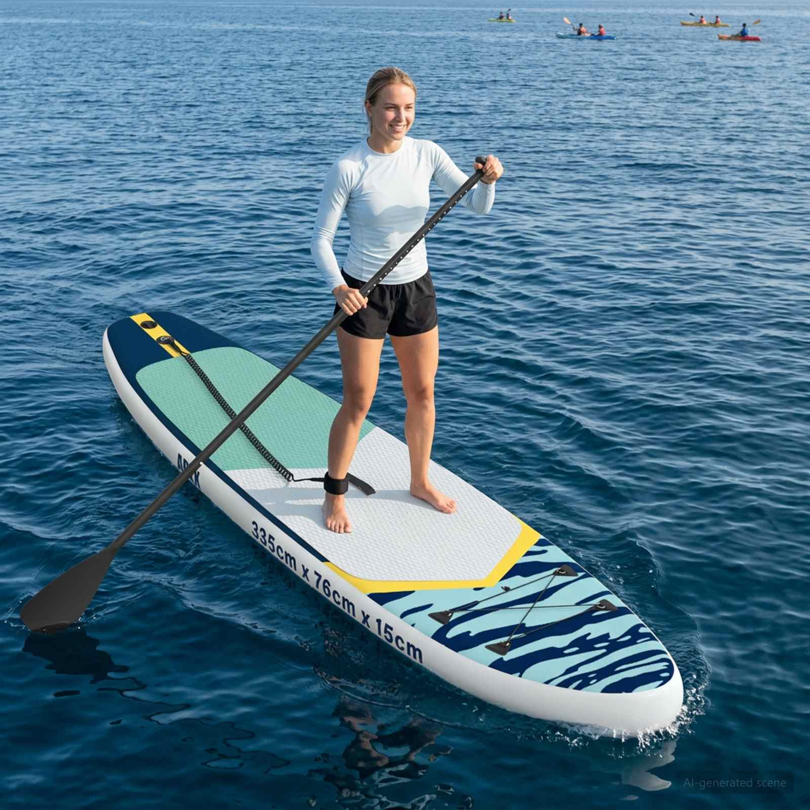 vidaXL Aufblasbares Stand-Up-Paddle-Board APEX 335 x 76 x 15 cm Blau
