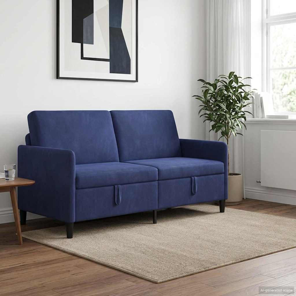 vidaXL Sofa mit Stauraum Polizeiblau 172 x 78 x 87 cm Polyester